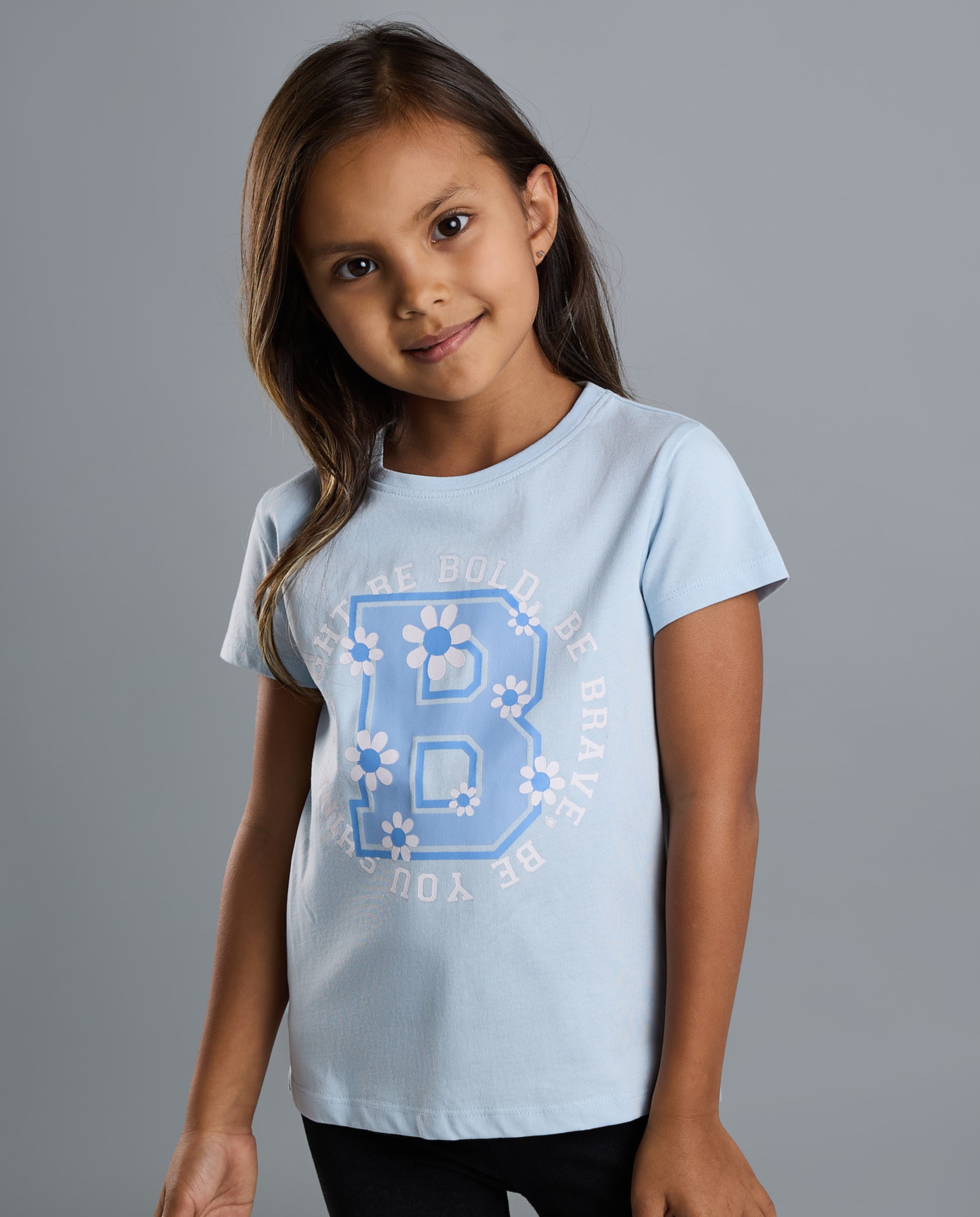 Printed T-Shirt with Crew Neck and Short Sleeves