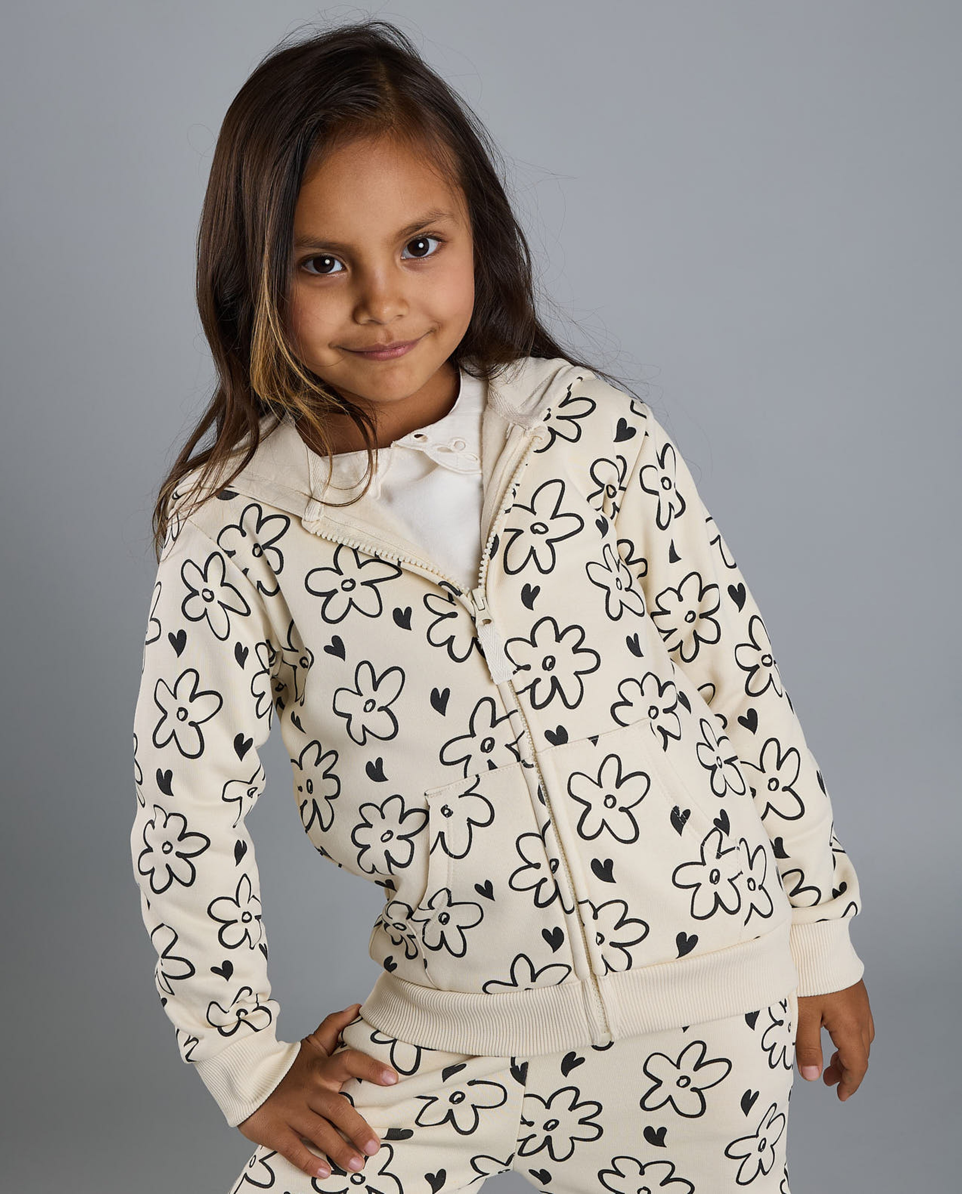 Printed Hooded Clothing Set