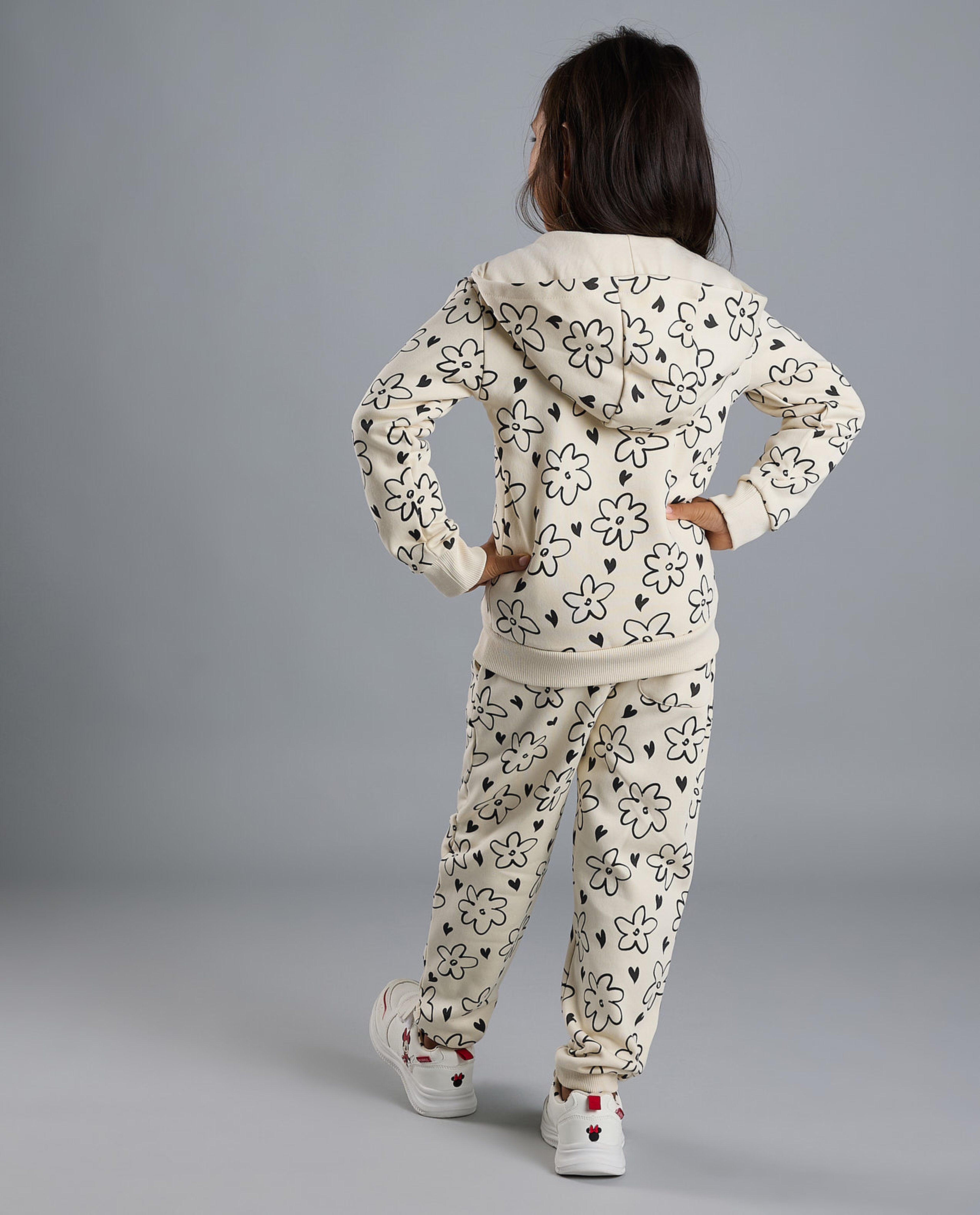 Printed Hooded Clothing Set