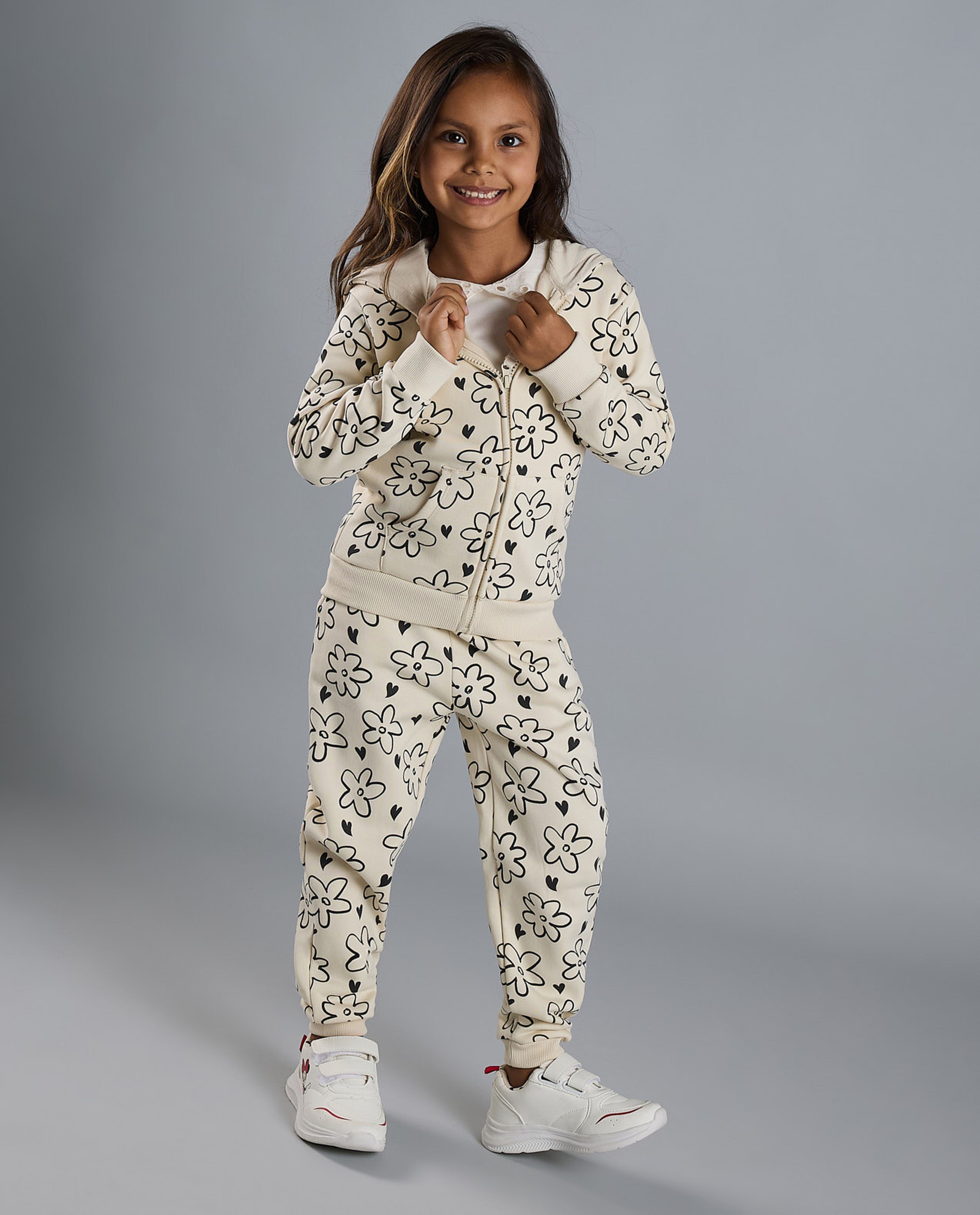 Printed Hooded Clothing Set