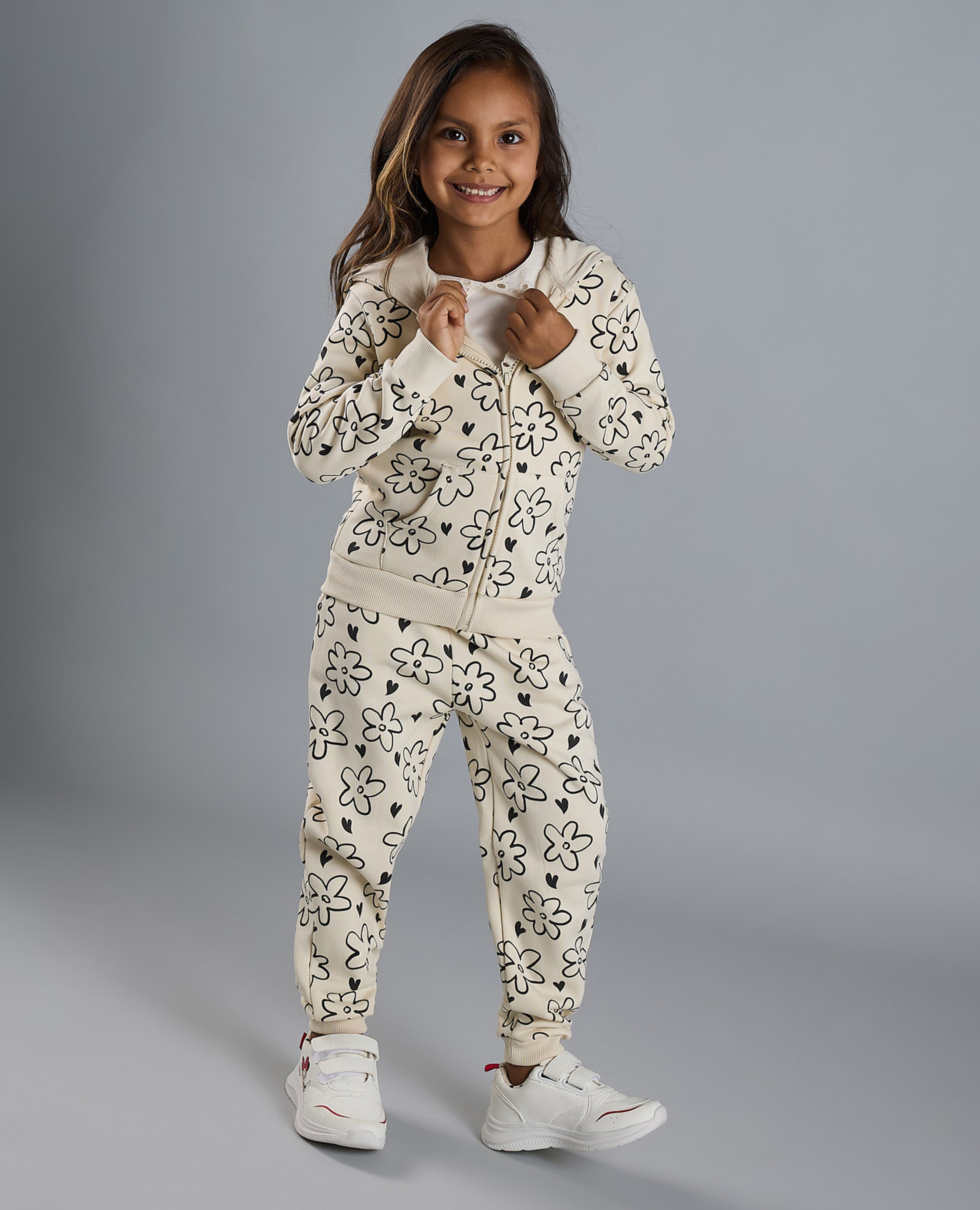 Printed Hooded Clothing Set