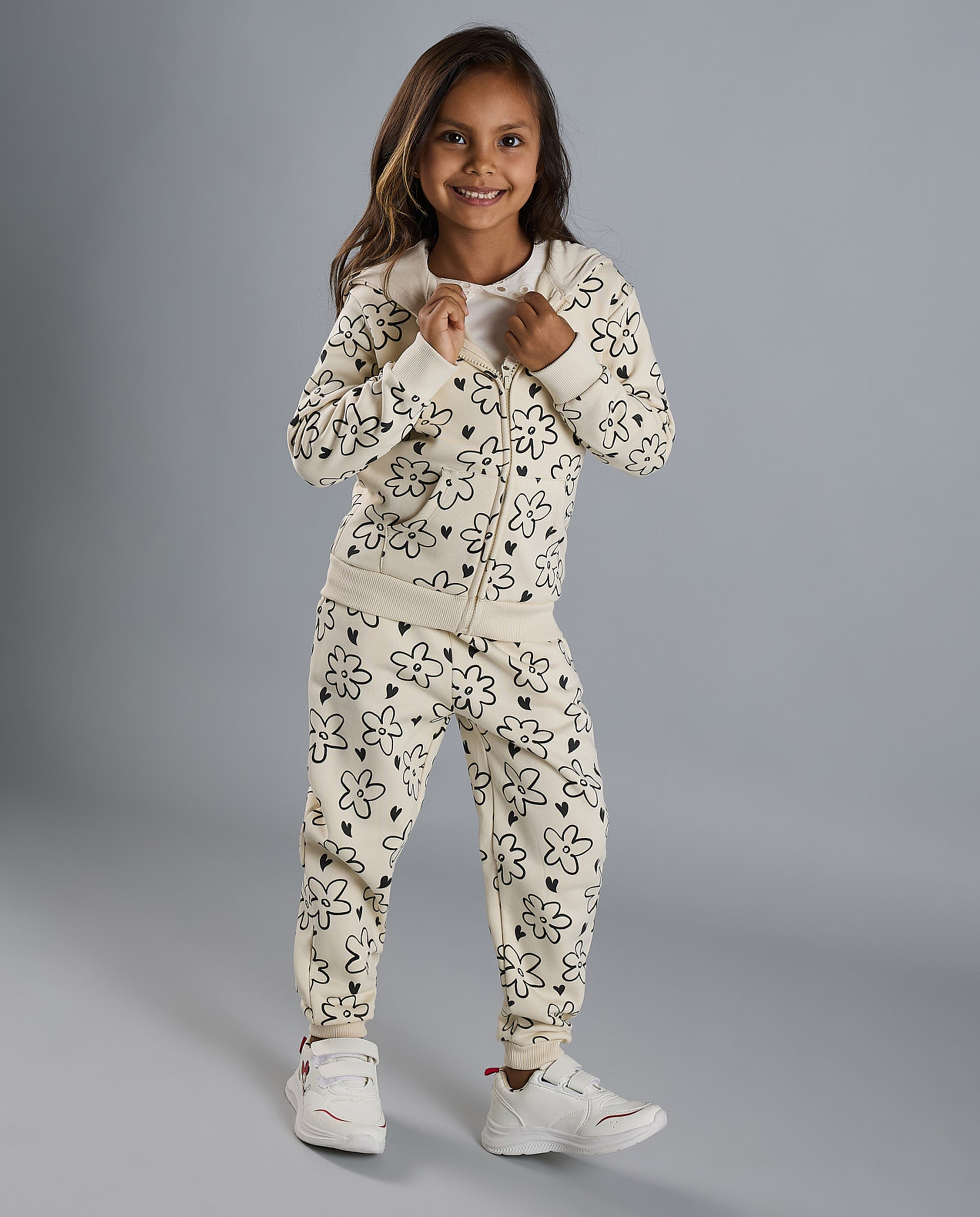 Printed Hooded Clothing Set