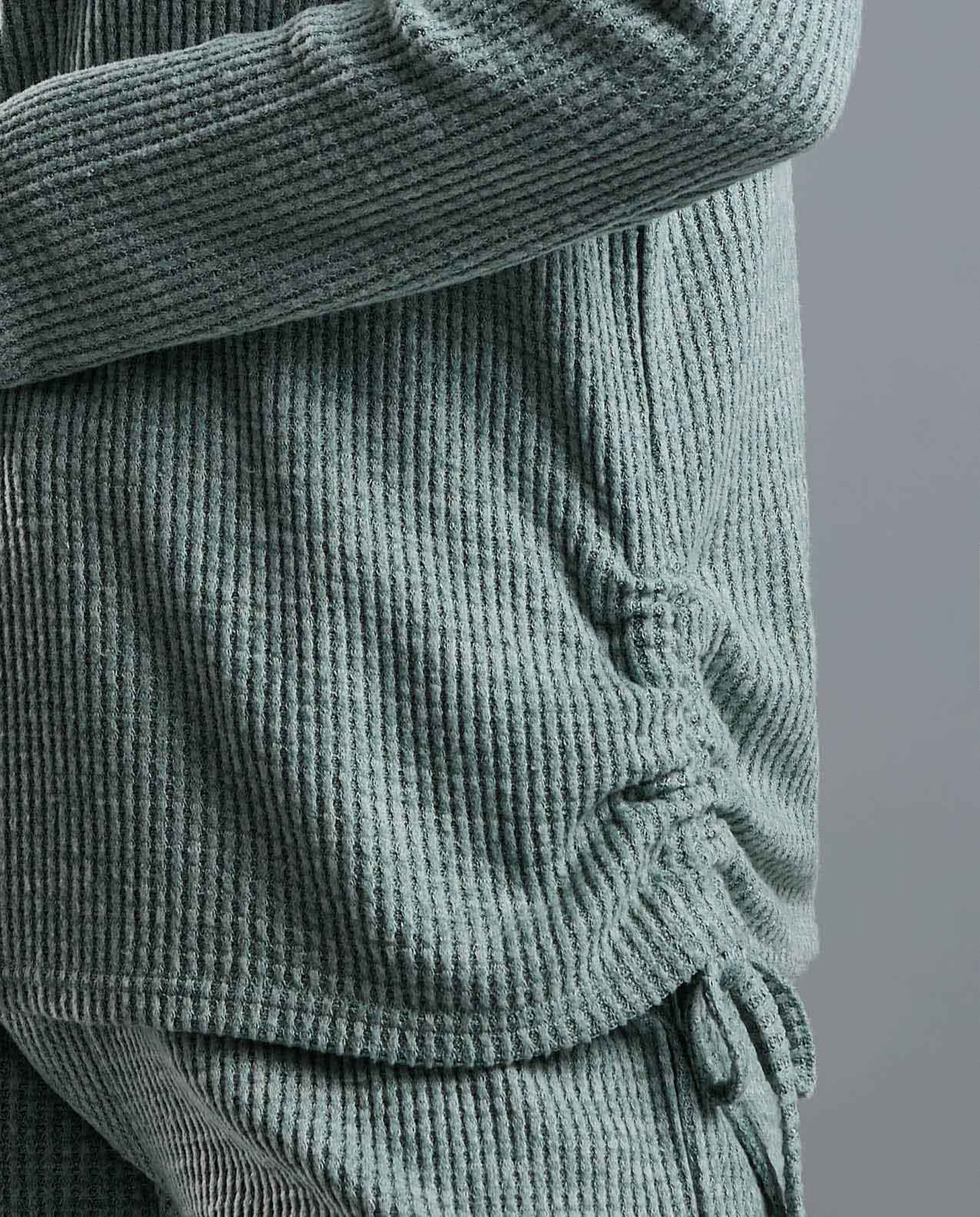 Ribbed Lounge Top with Crew Neck and Long Sleeves