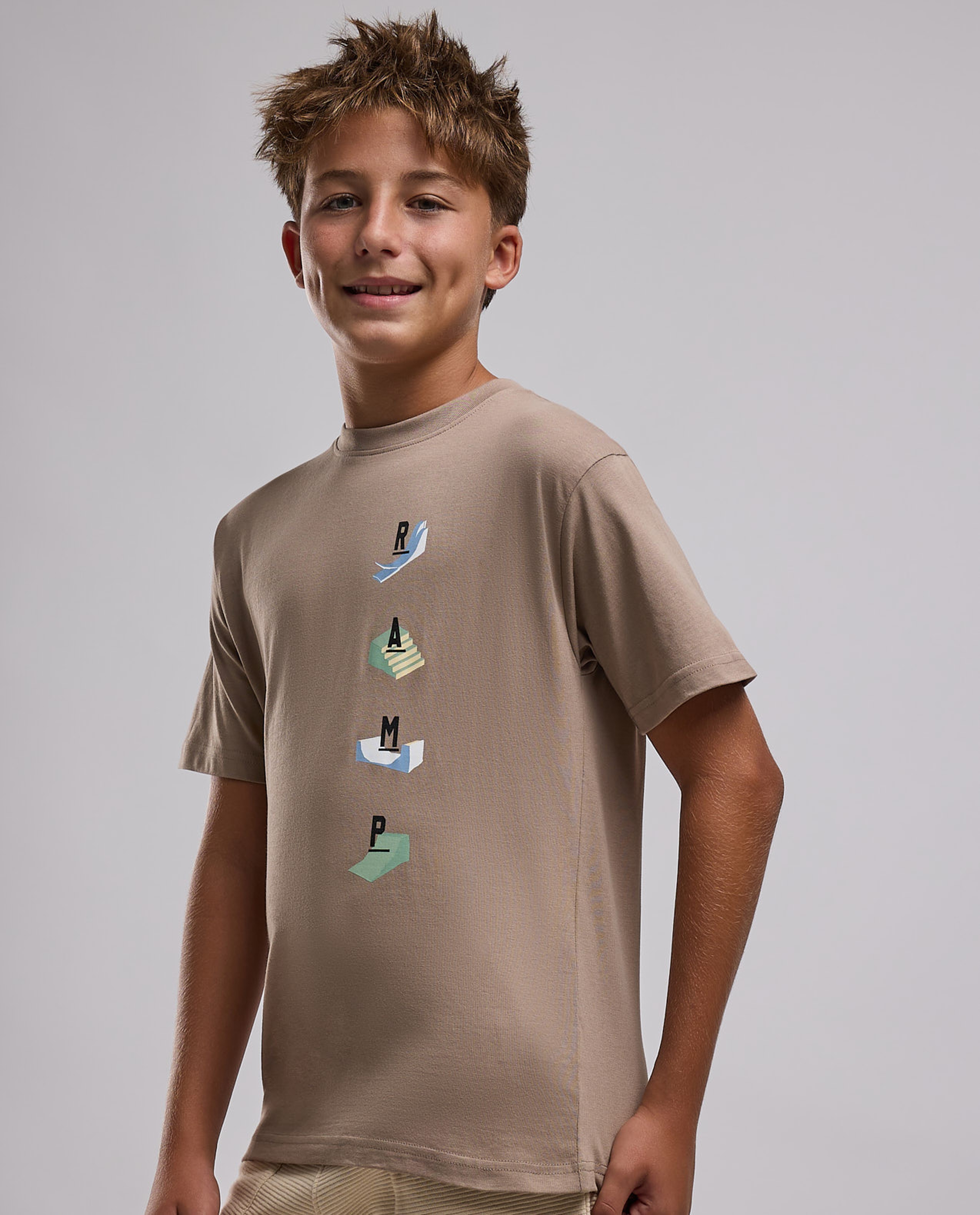 Printed T-Shirt with Crew Neck and Short Sleeves