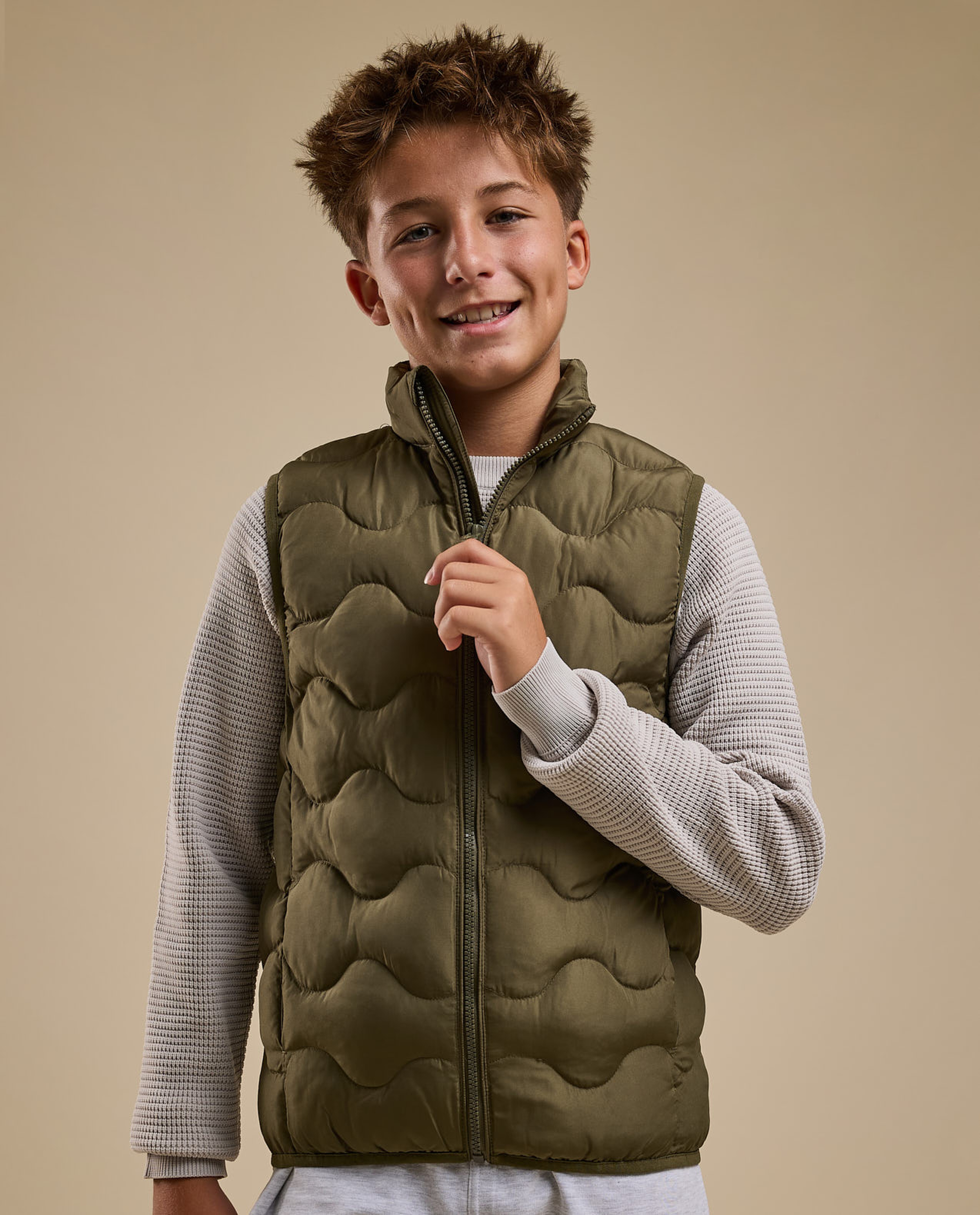 Quilted Gilet with Zipper Closure