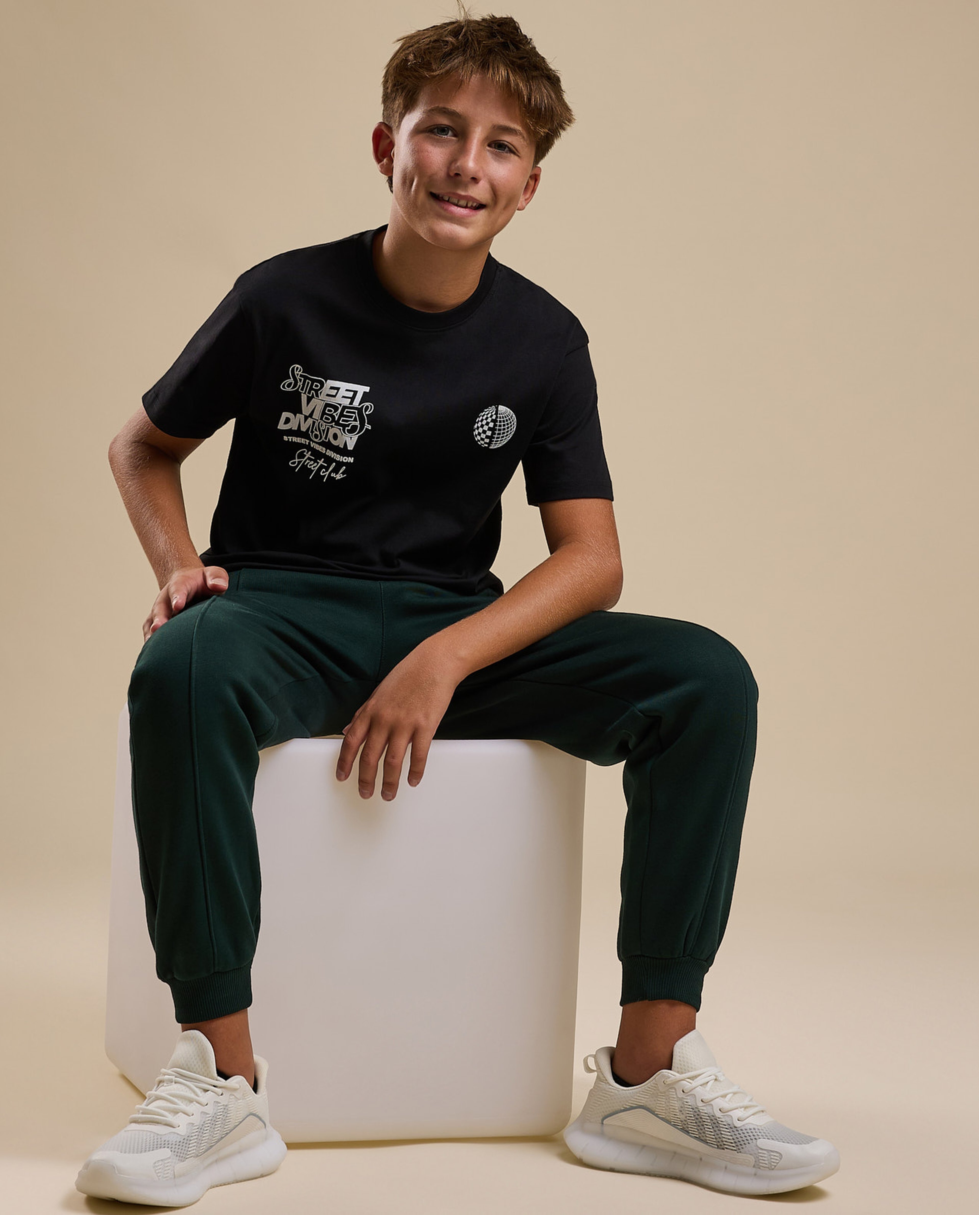 Printed T-Shirt with Crew Neck and Short Sleeves