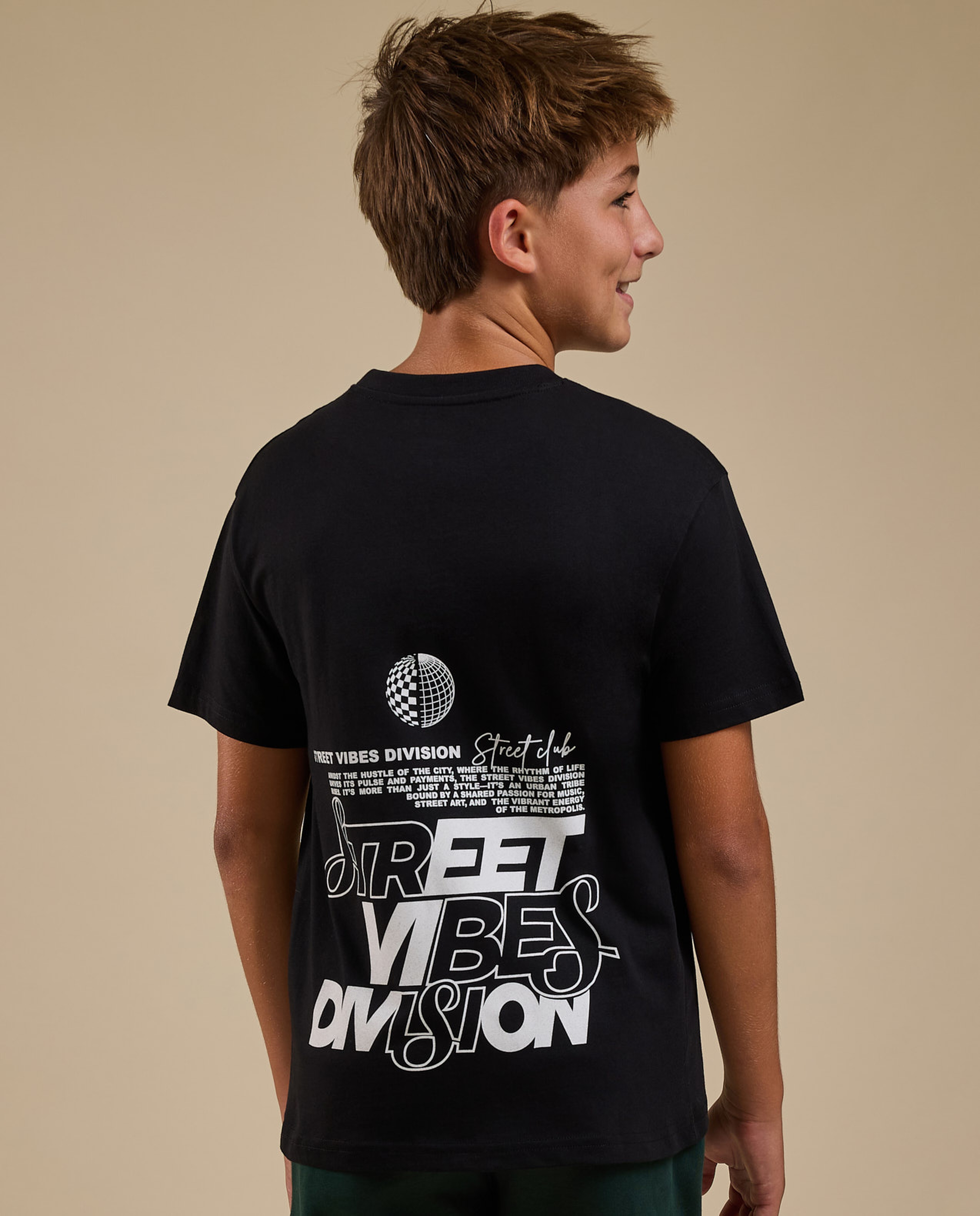 Printed T-Shirt with Crew Neck and Short Sleeves