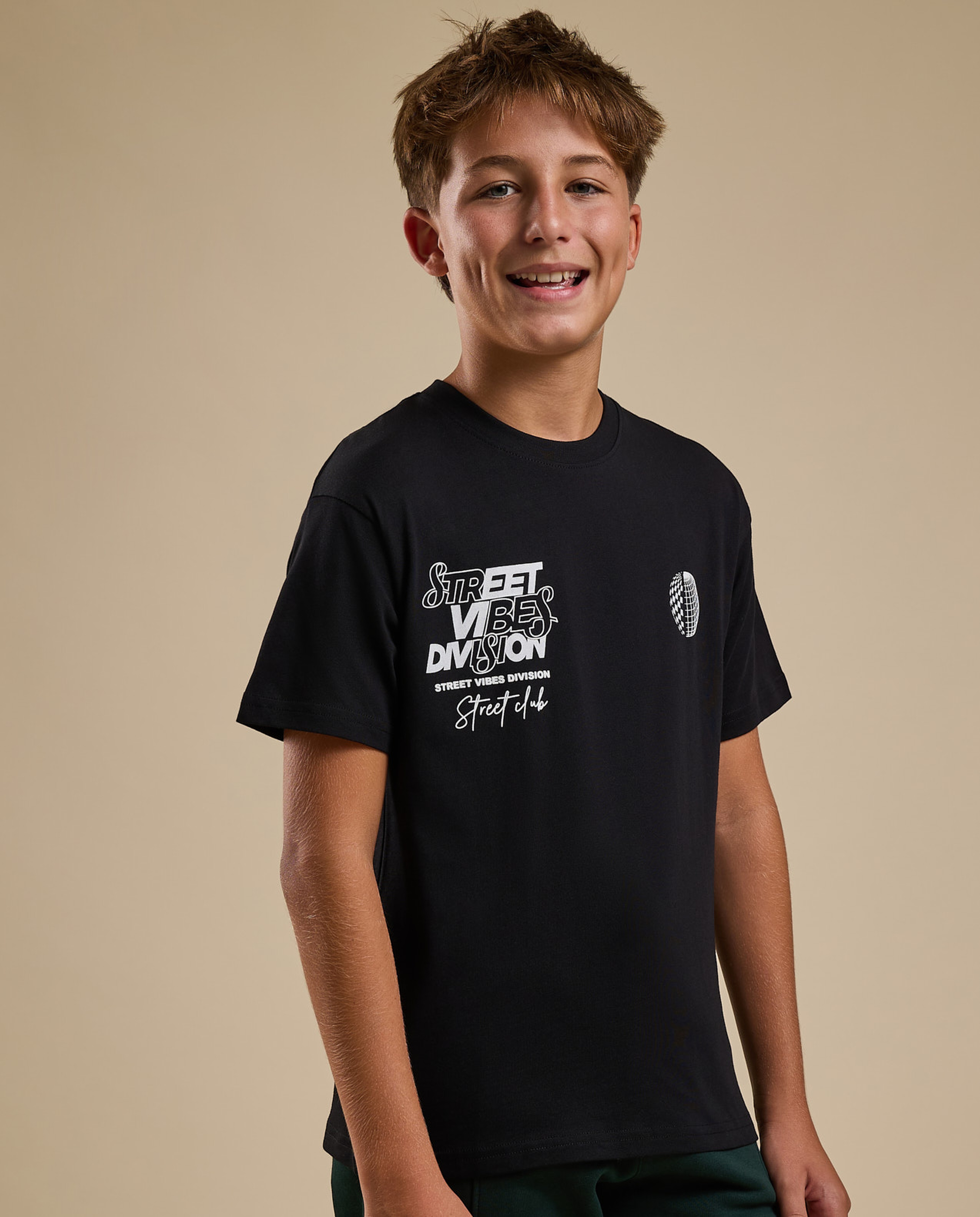 Printed T-Shirt with Crew Neck and Short Sleeves