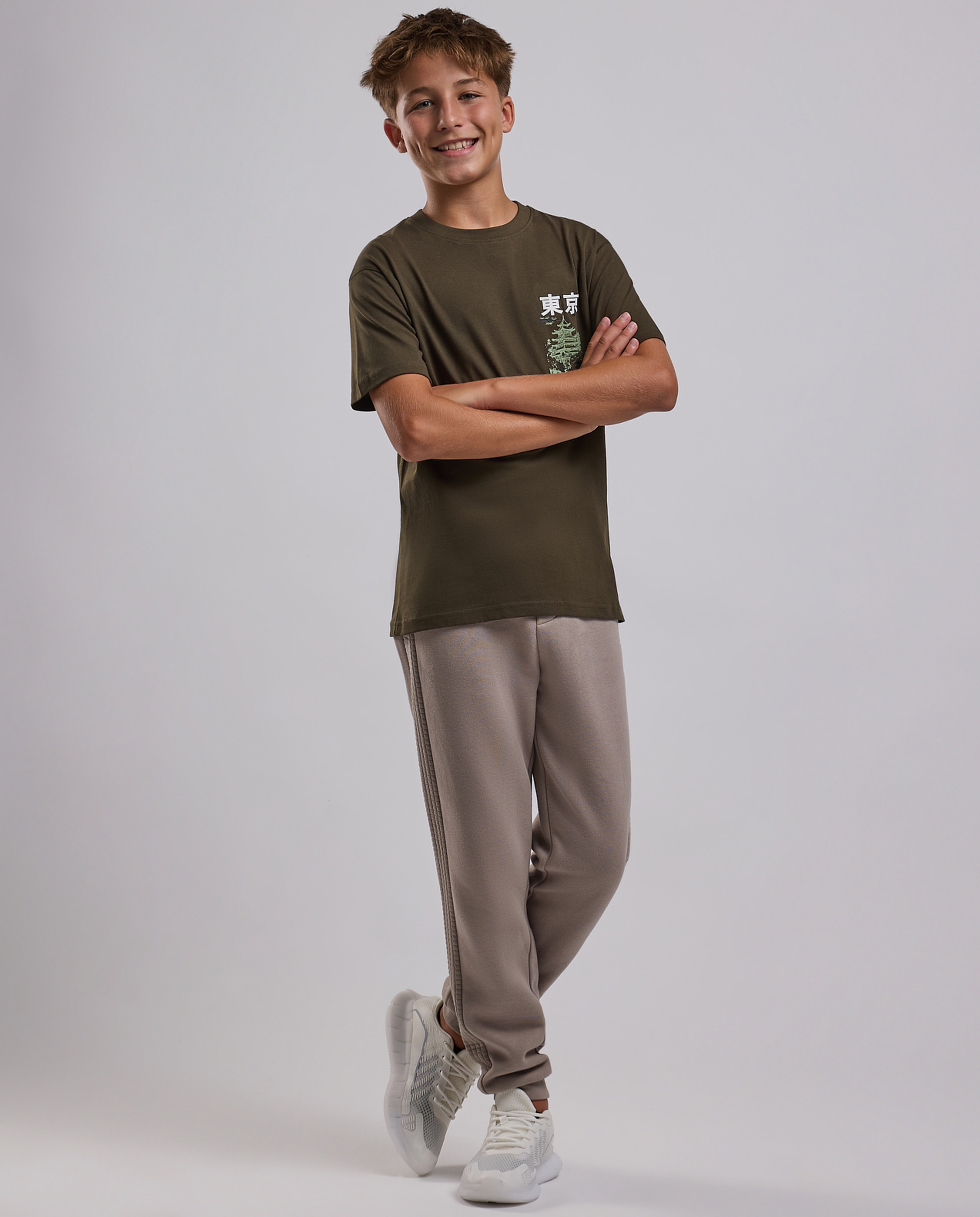 Printed T-Shirt with Crew Neck and Short Sleeves