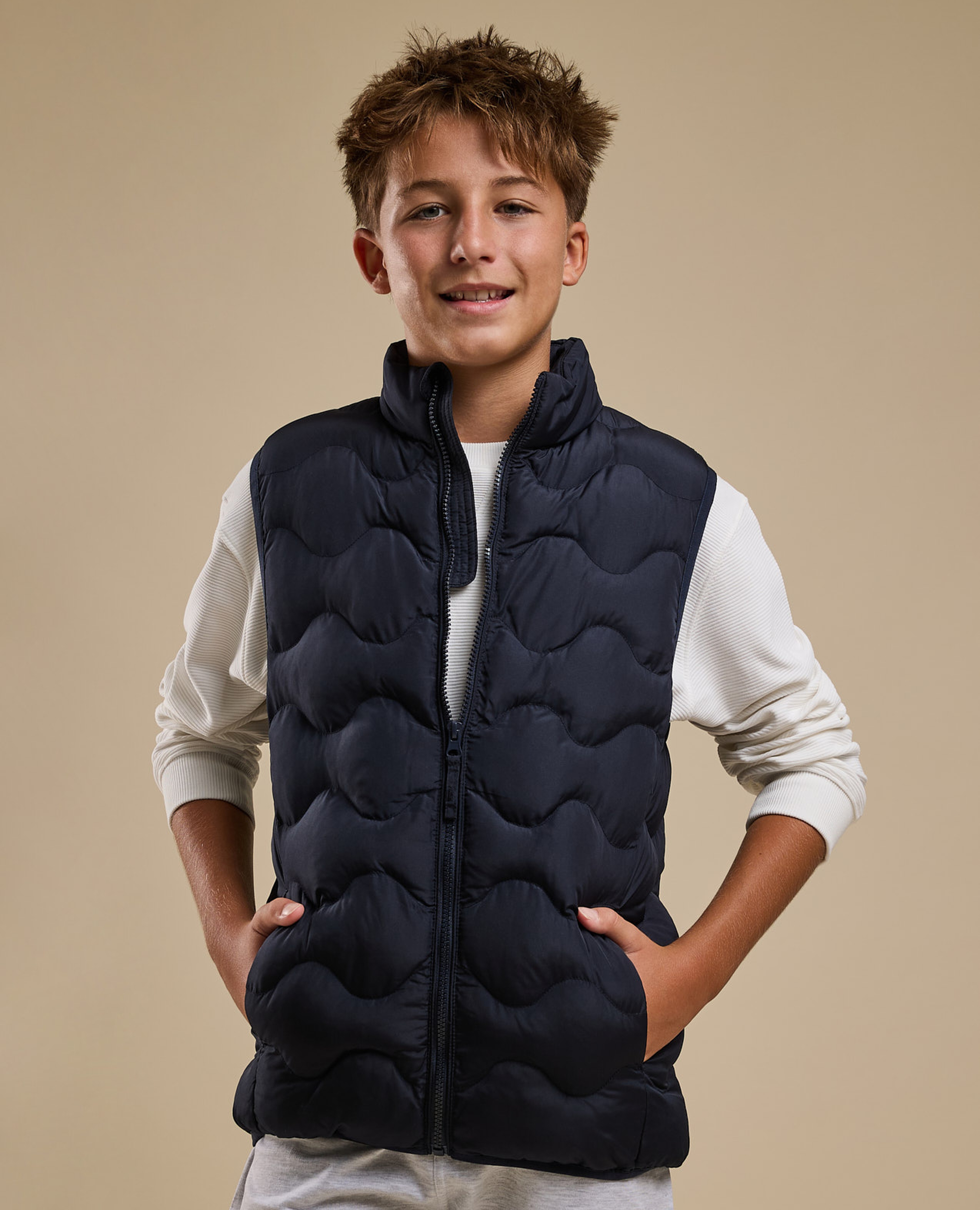 Quilted Gilet with Zipper Closure
