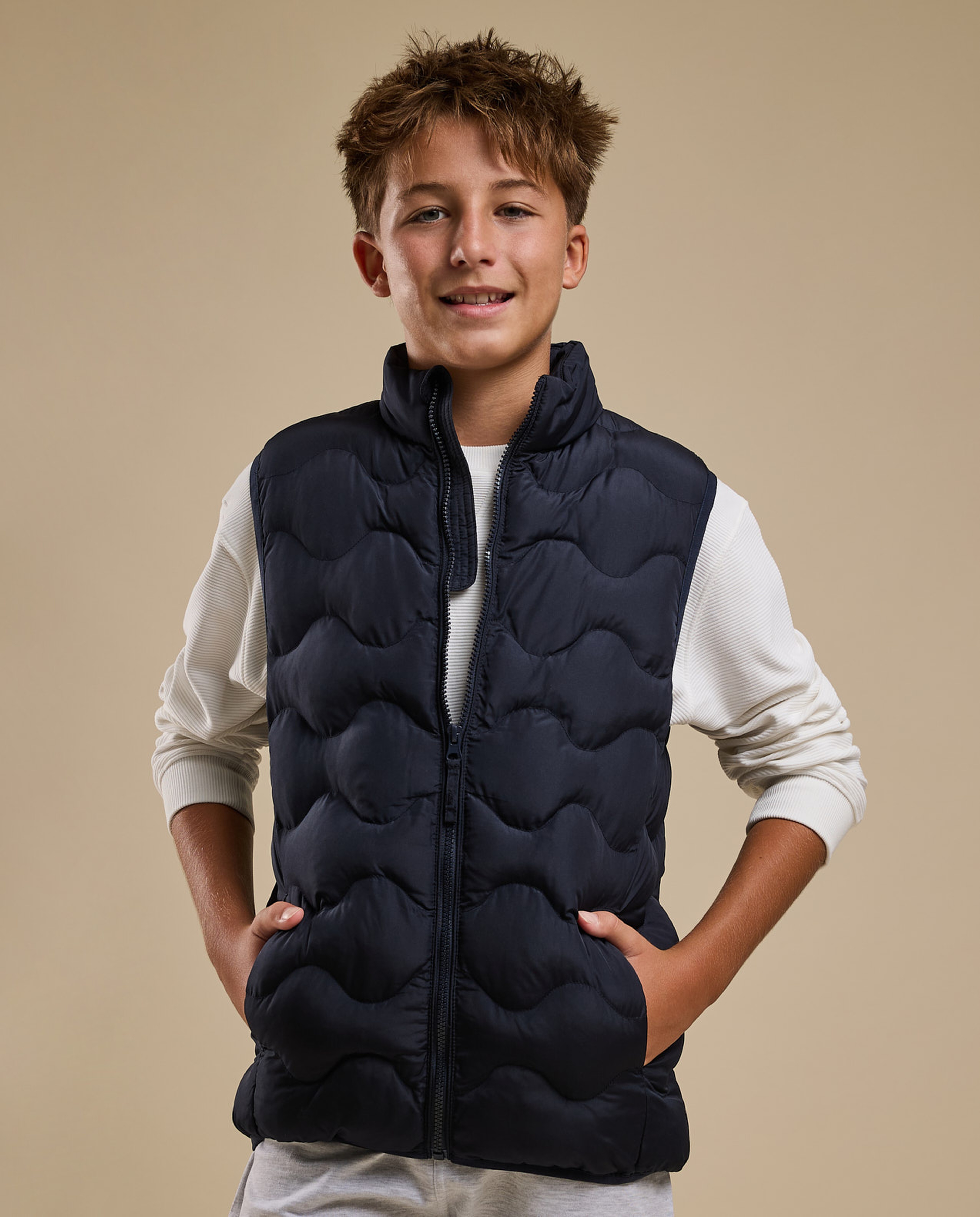 Quilted Gilet with Zipper Closure