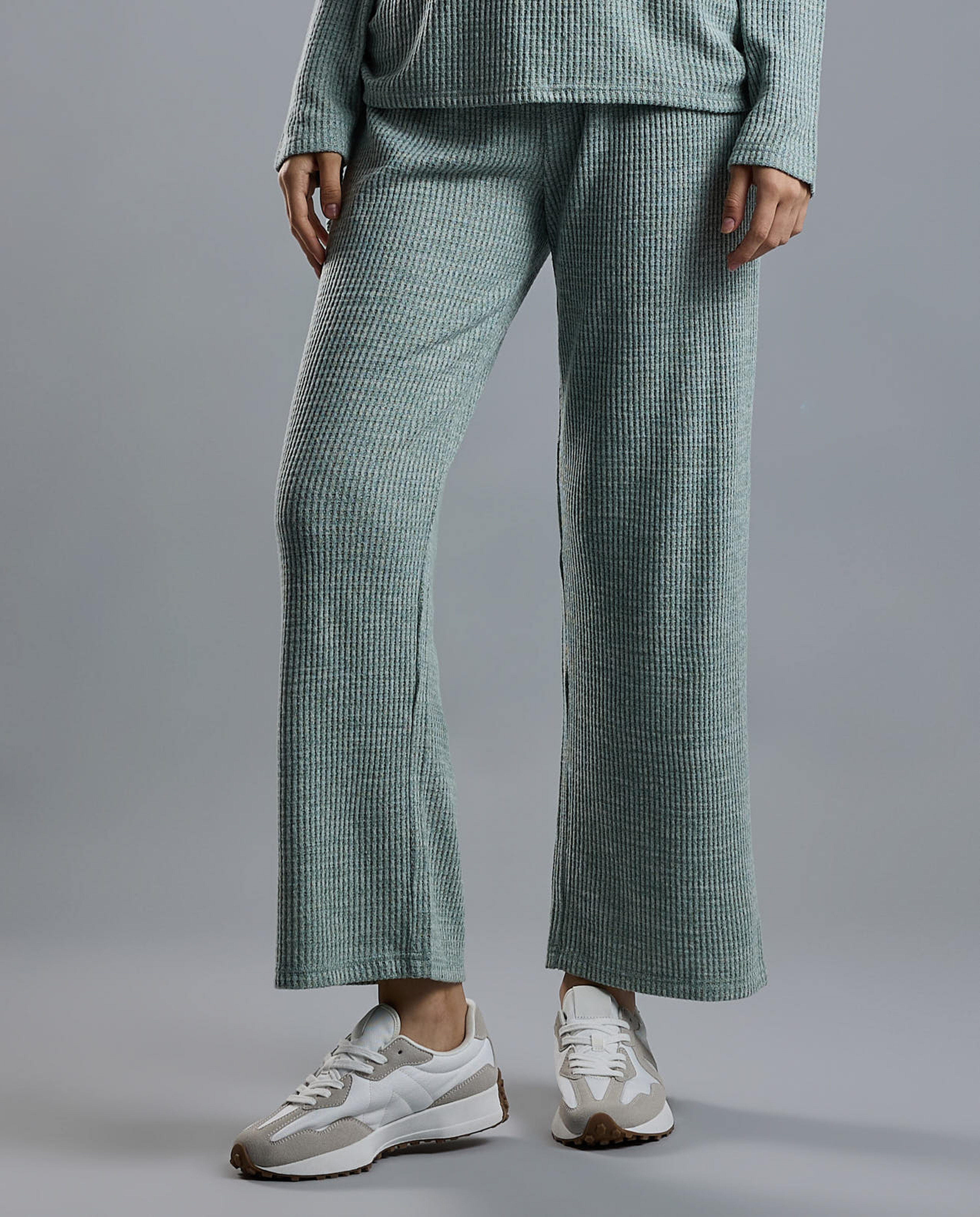 Ribbed Lounge Pants with Drawstring Waist
