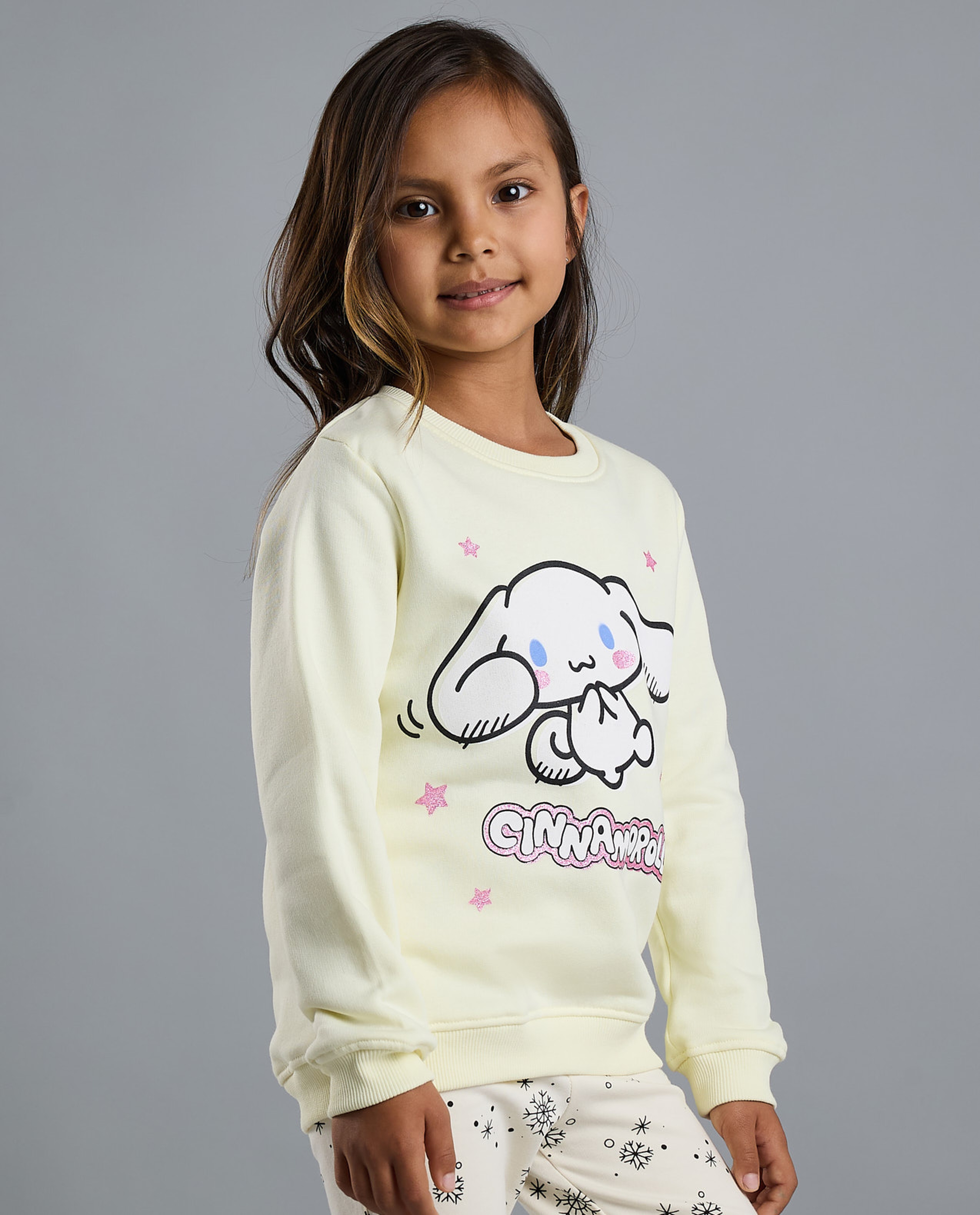 Printed Sweatshirt with Crew Neck and Long Sleeves