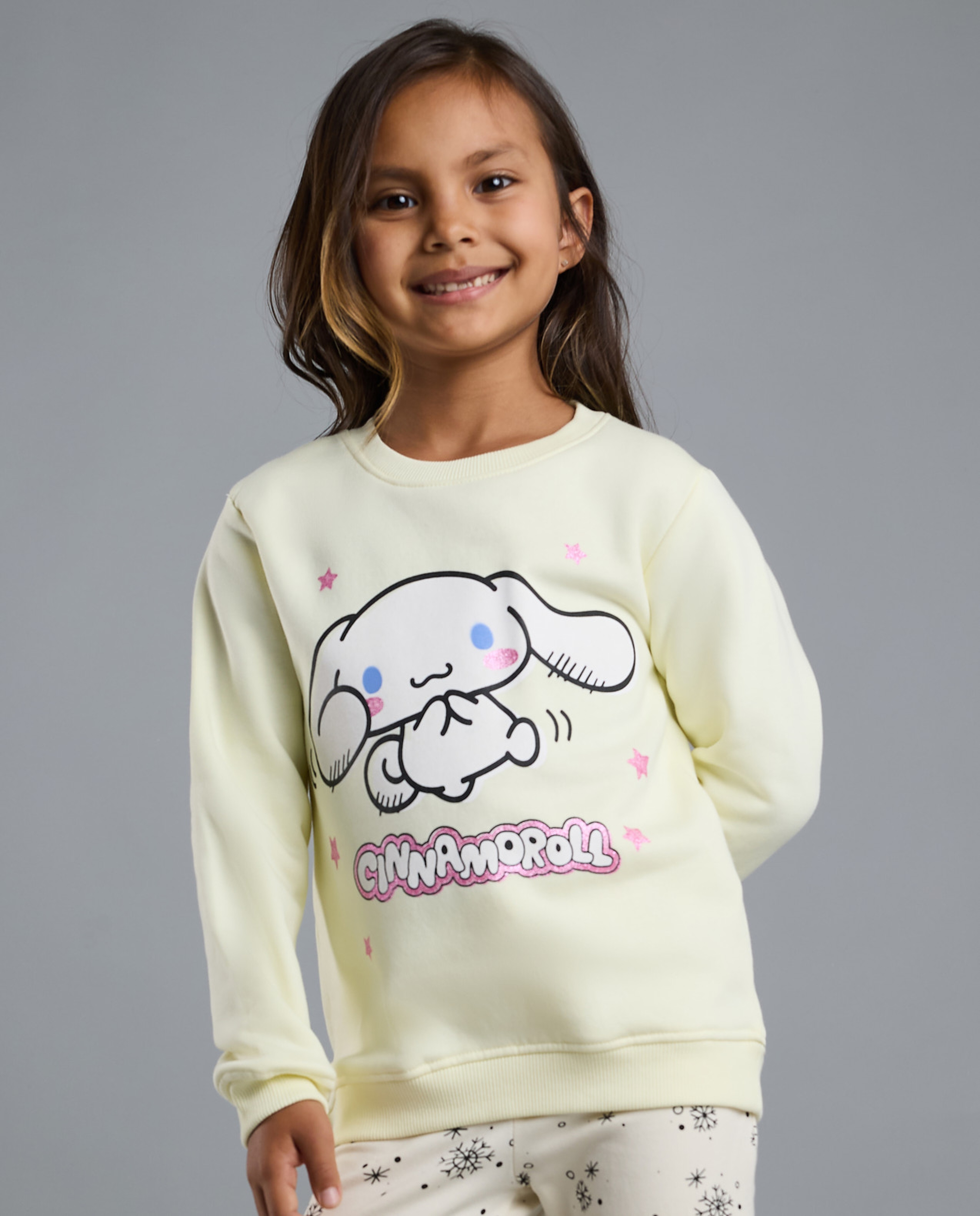 Printed Sweatshirt with Crew Neck and Long Sleeves