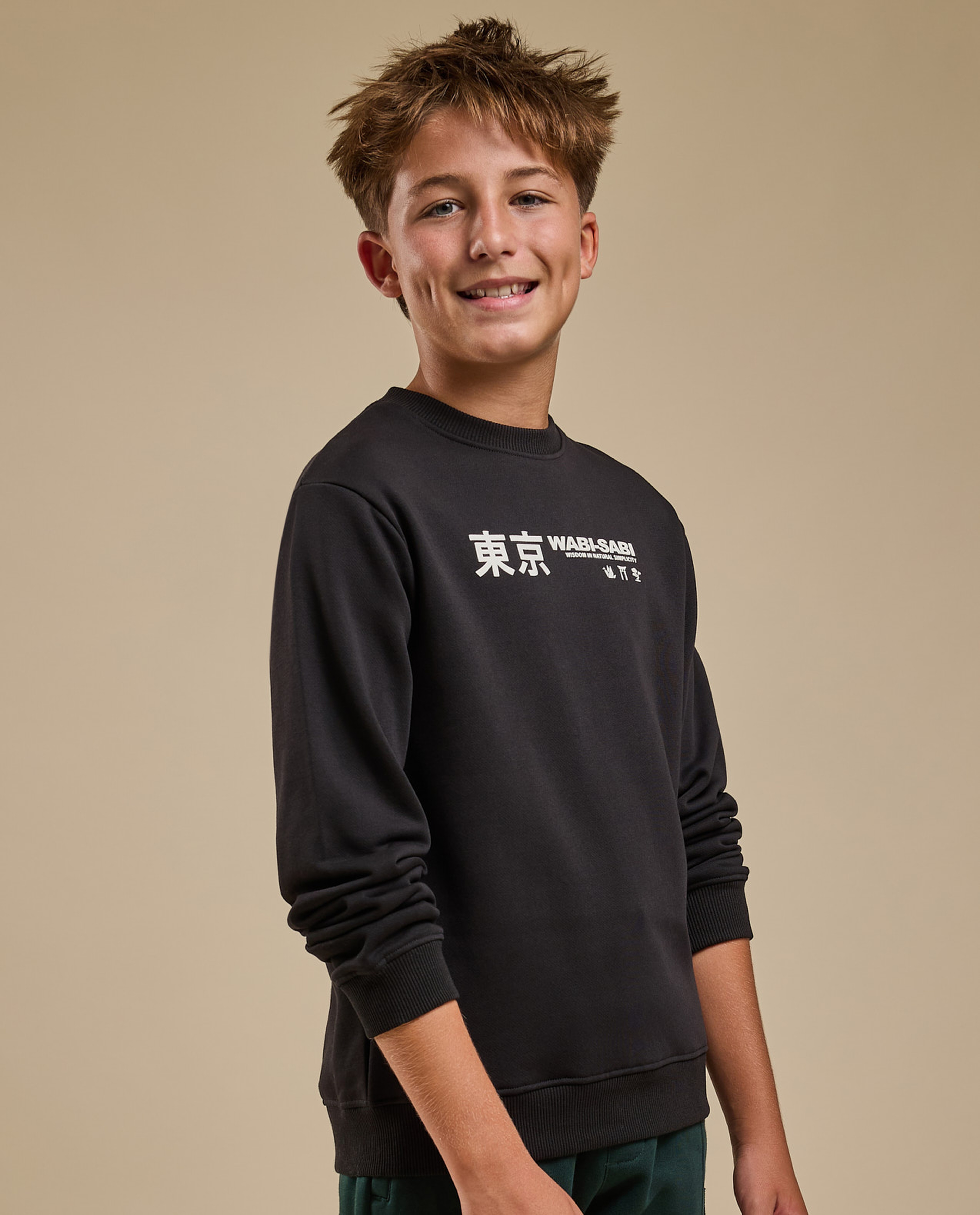 Printed Sweatshirt with Crew Neck and Long Sleeves