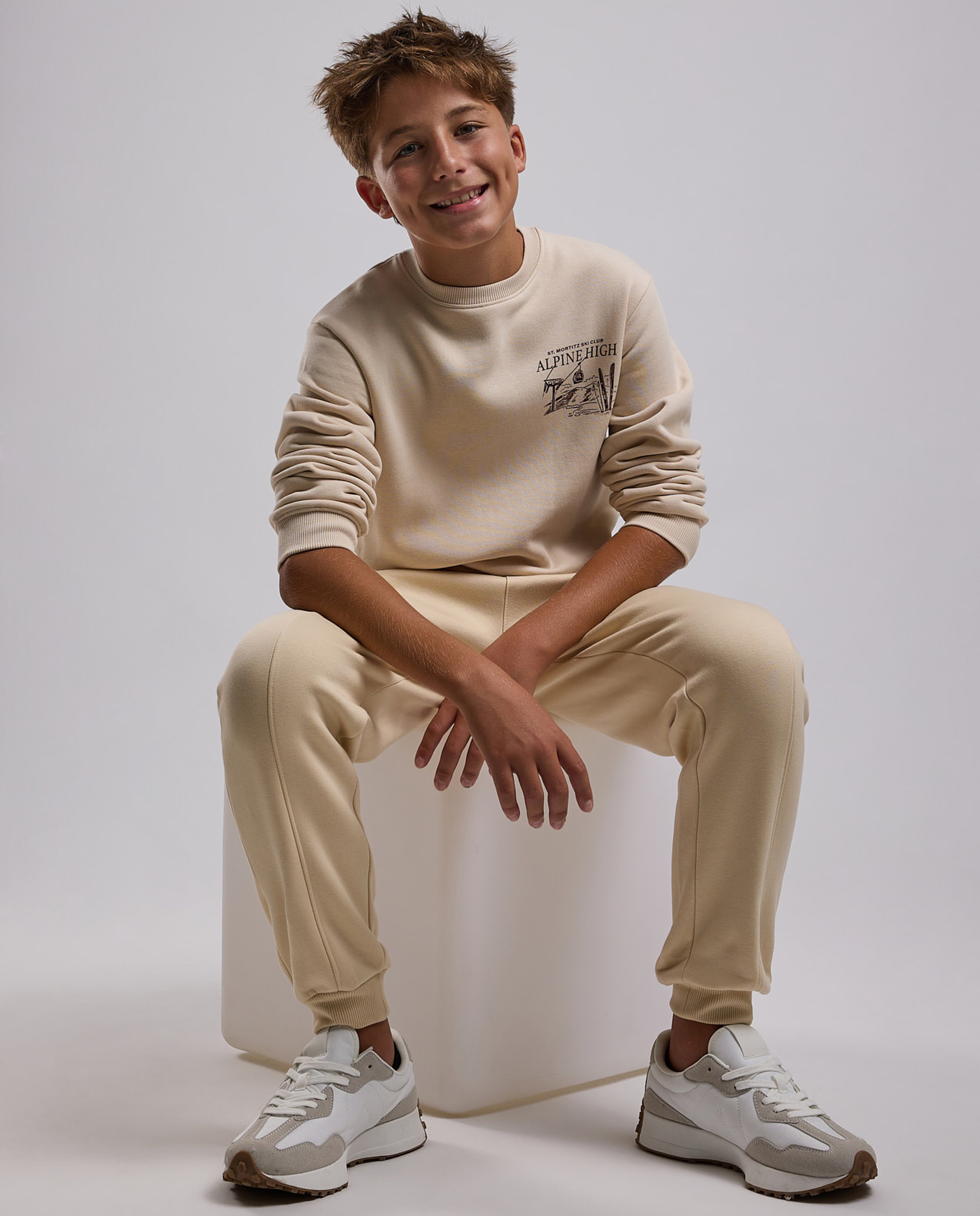 Printed Sweatshirt with Crew Neck and Long Sleeves