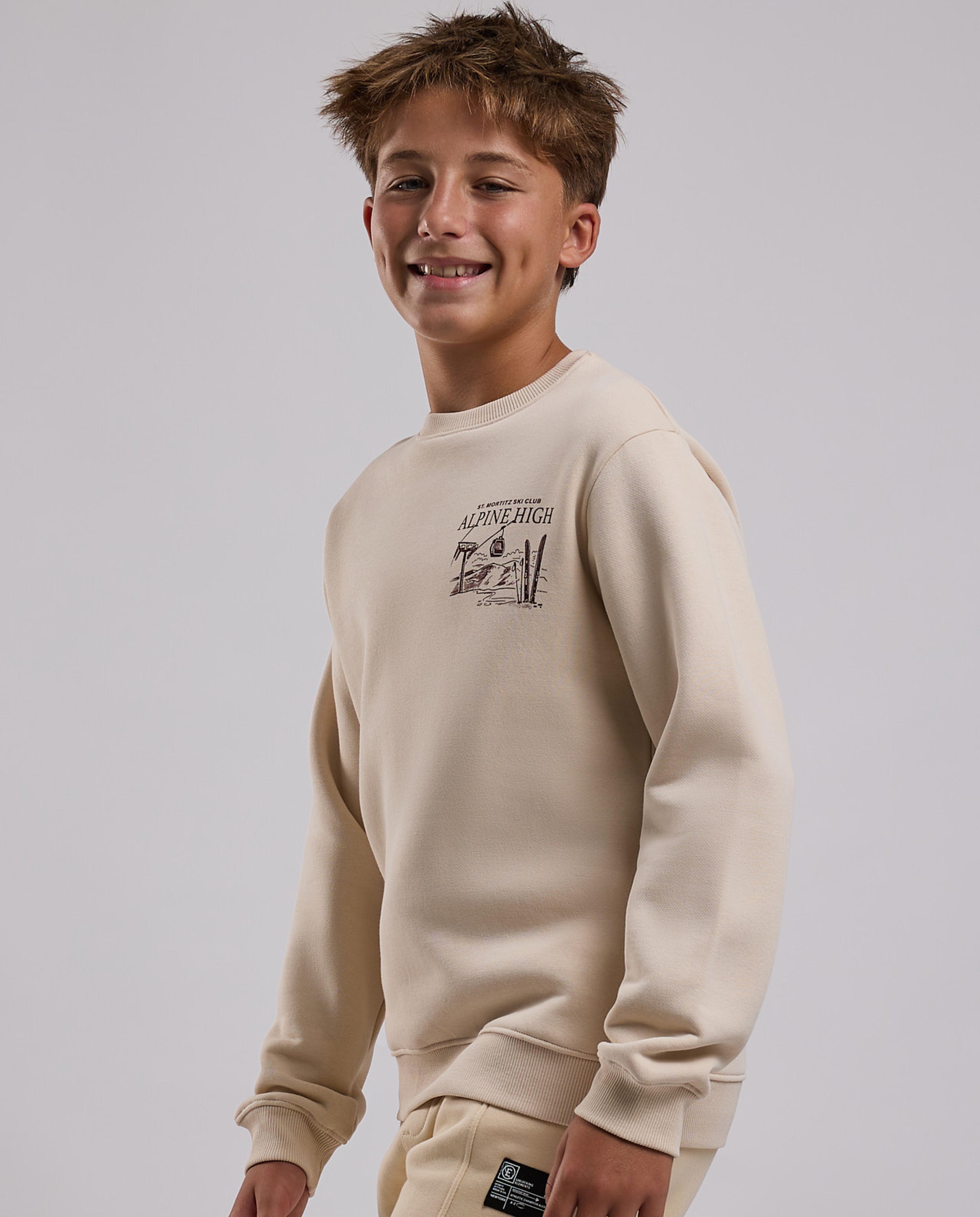 Printed Sweatshirt with Crew Neck and Long Sleeves