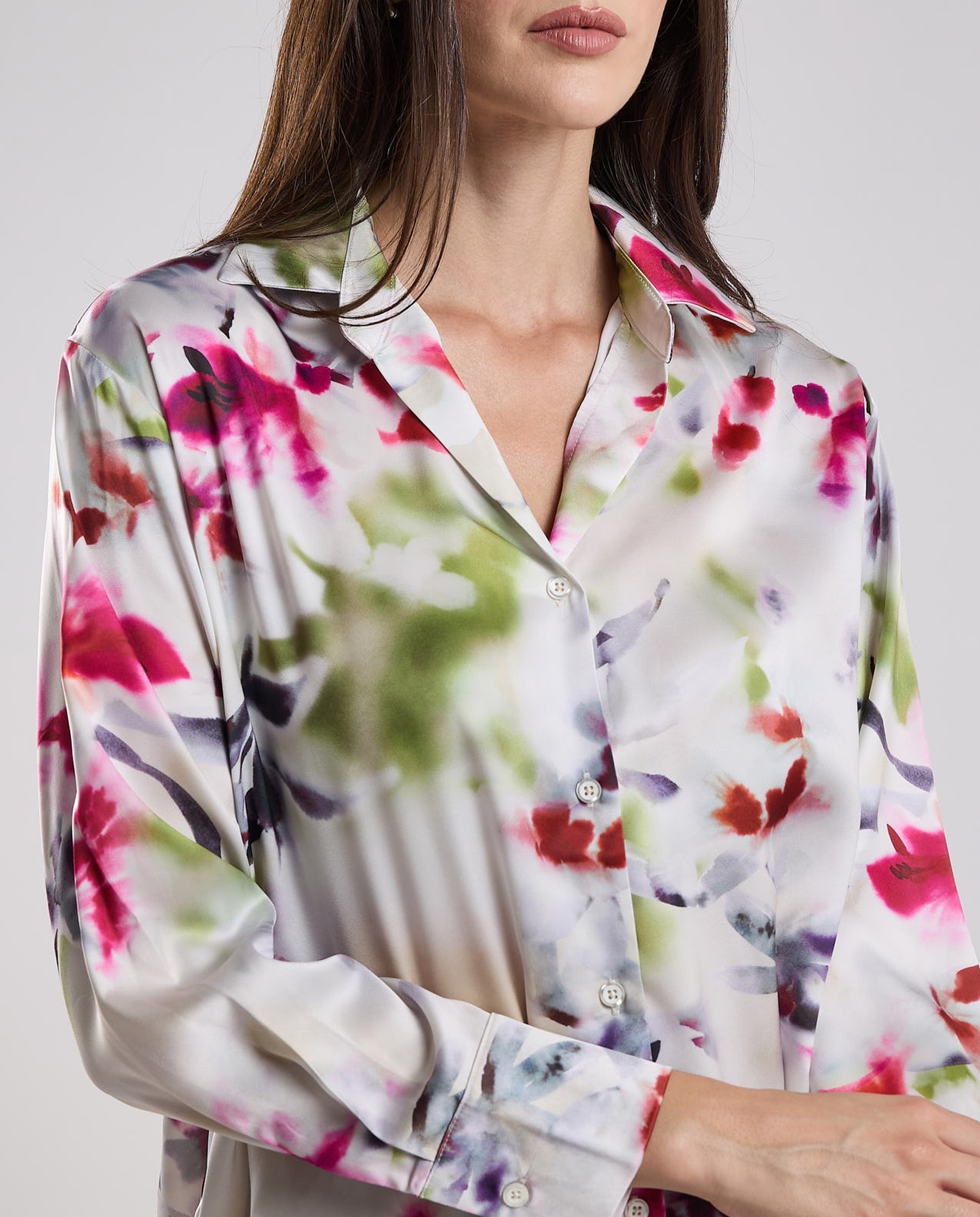 Printed Shirt with Classic Collar and Long Sleeves