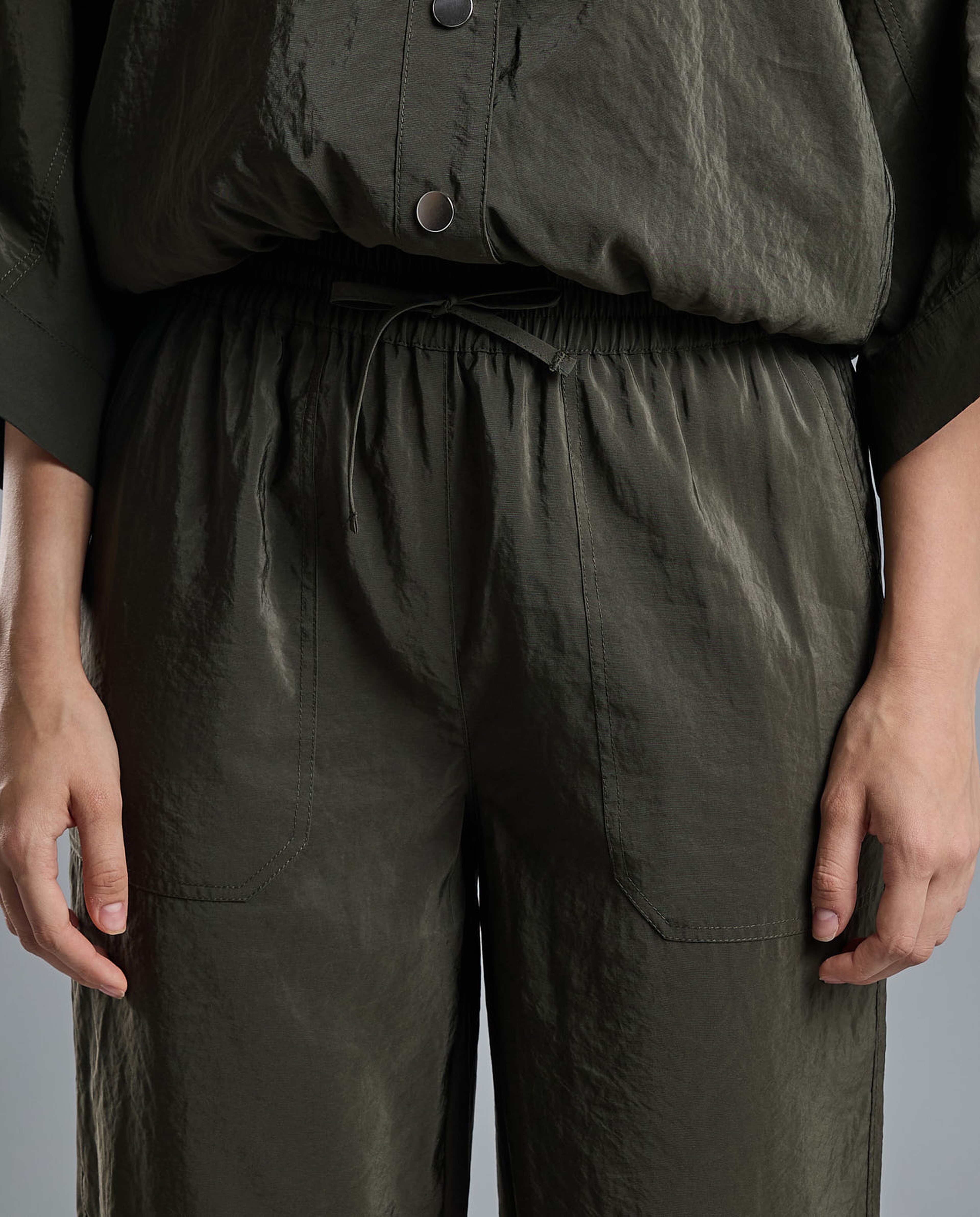 Solid Jogger Pants with Drawstring Waist