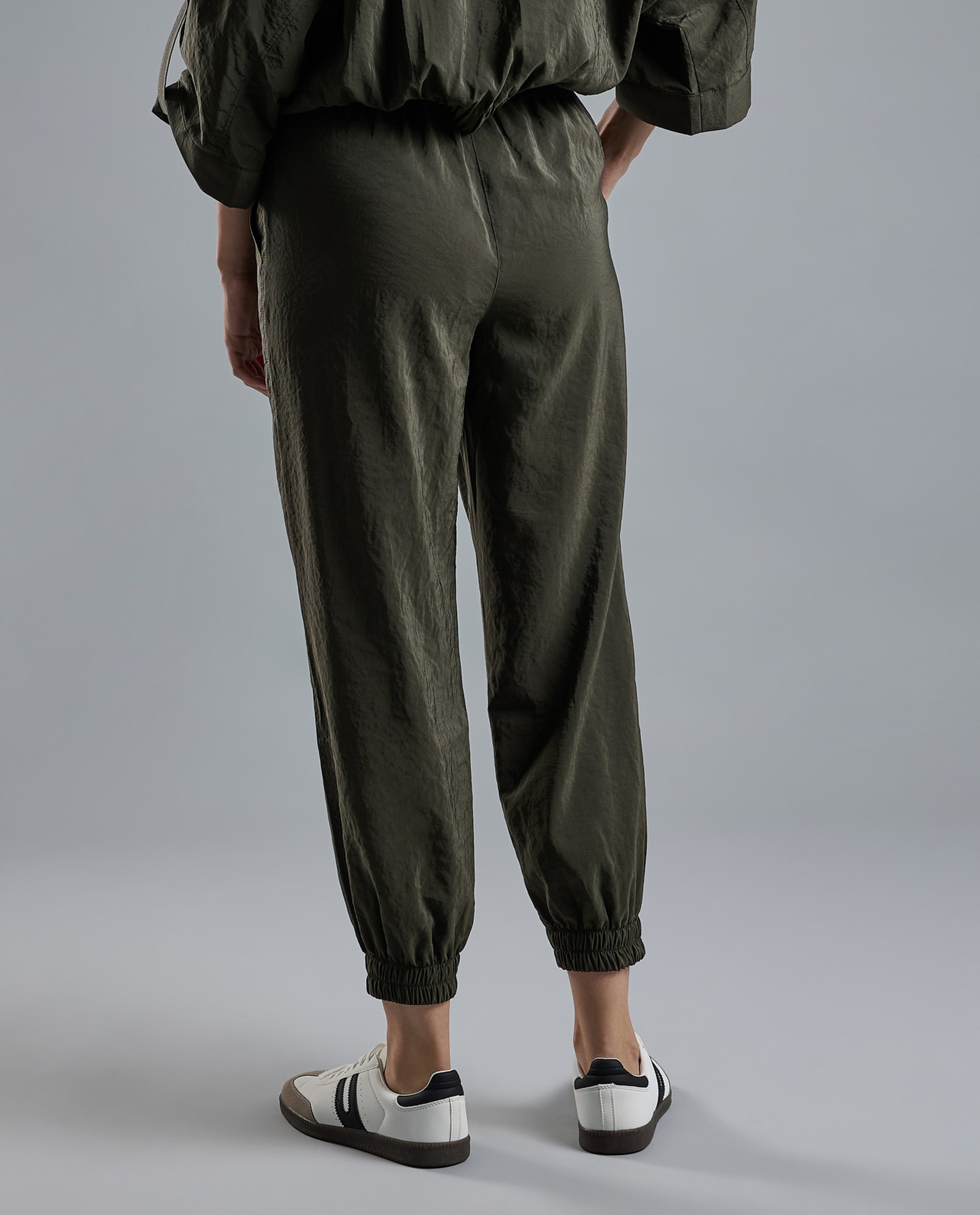 Solid Jogger Pants with Drawstring Waist