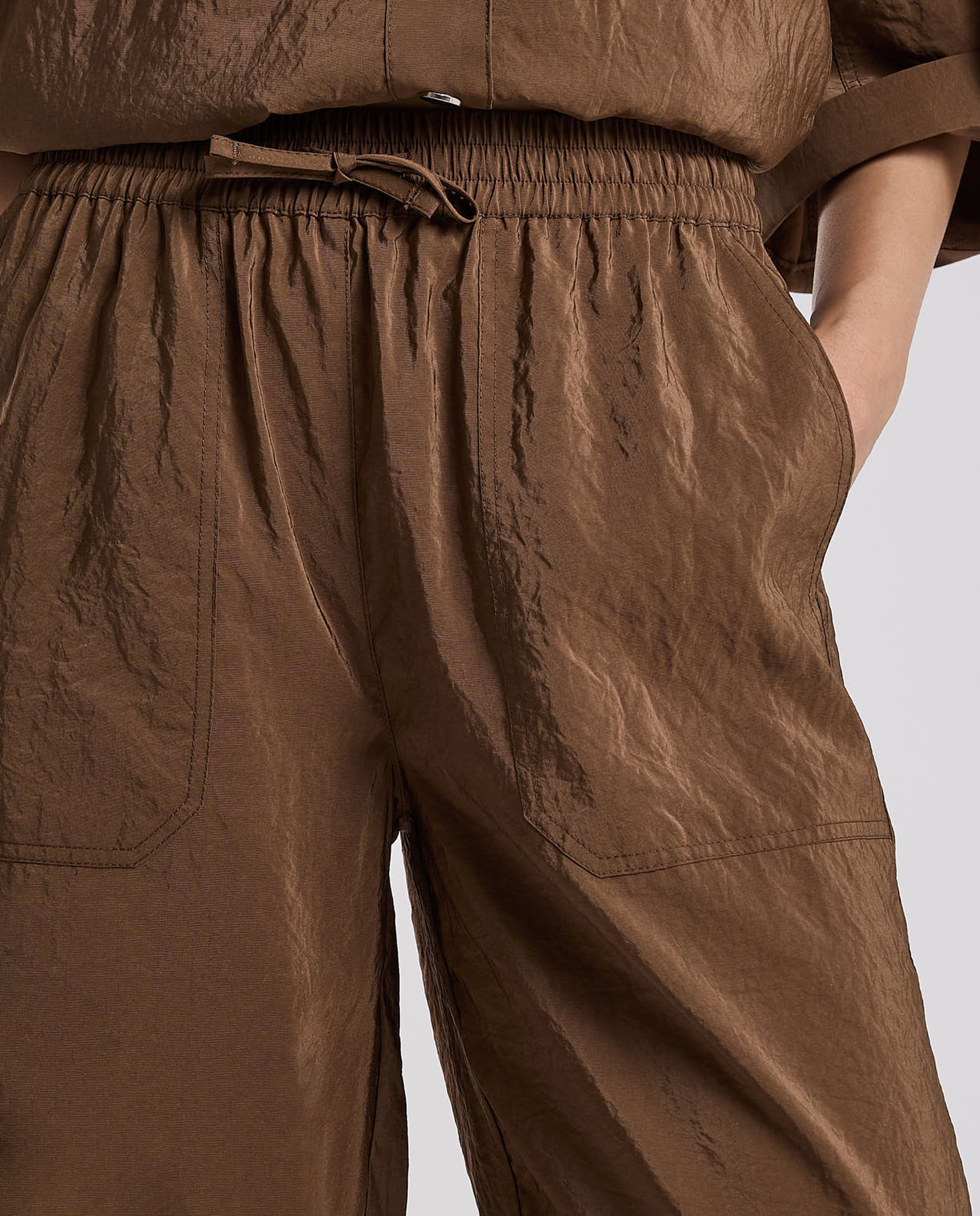 Solid Jogger Pants with Drawstring Waist