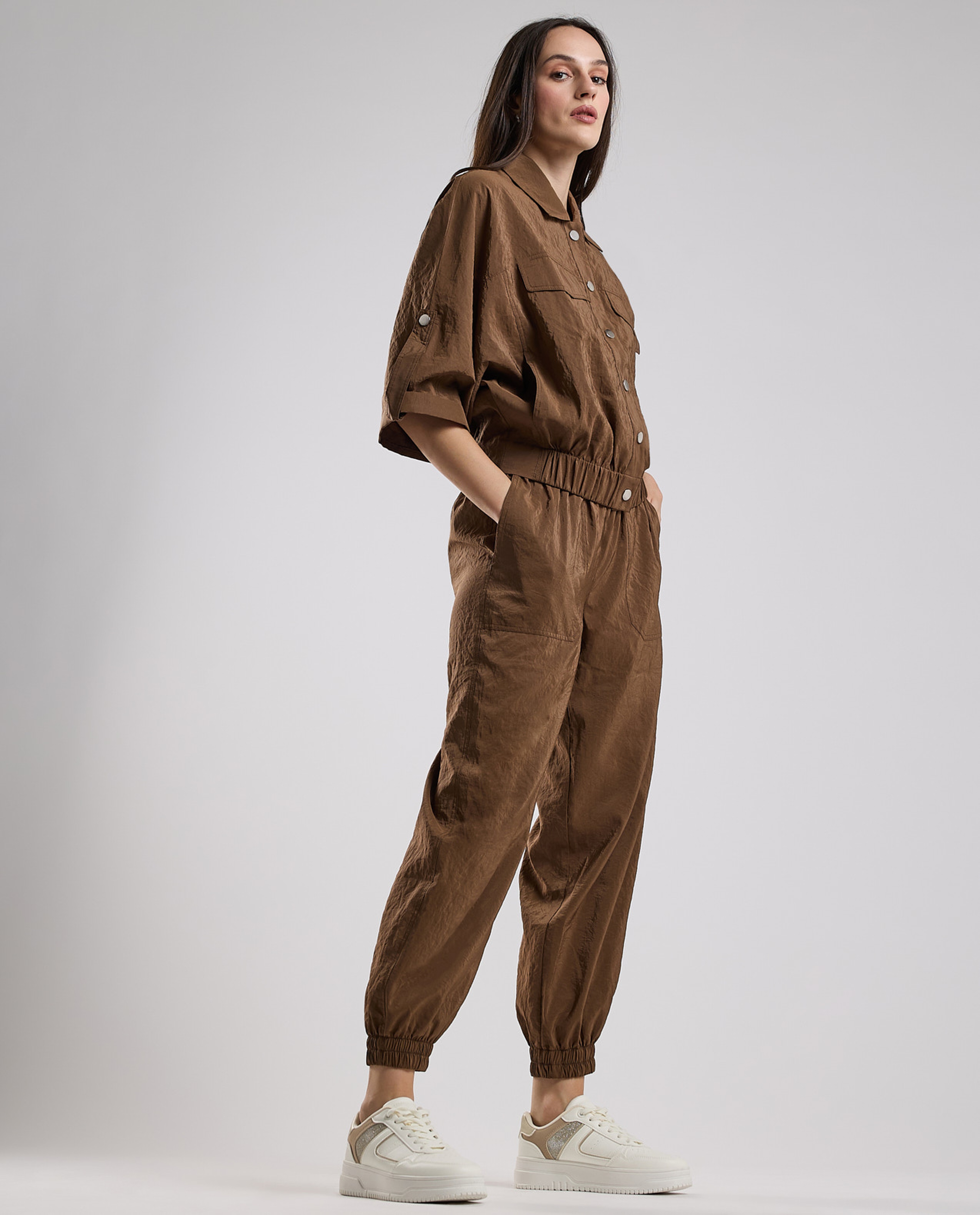 Solid Jogger Pants with Drawstring Waist