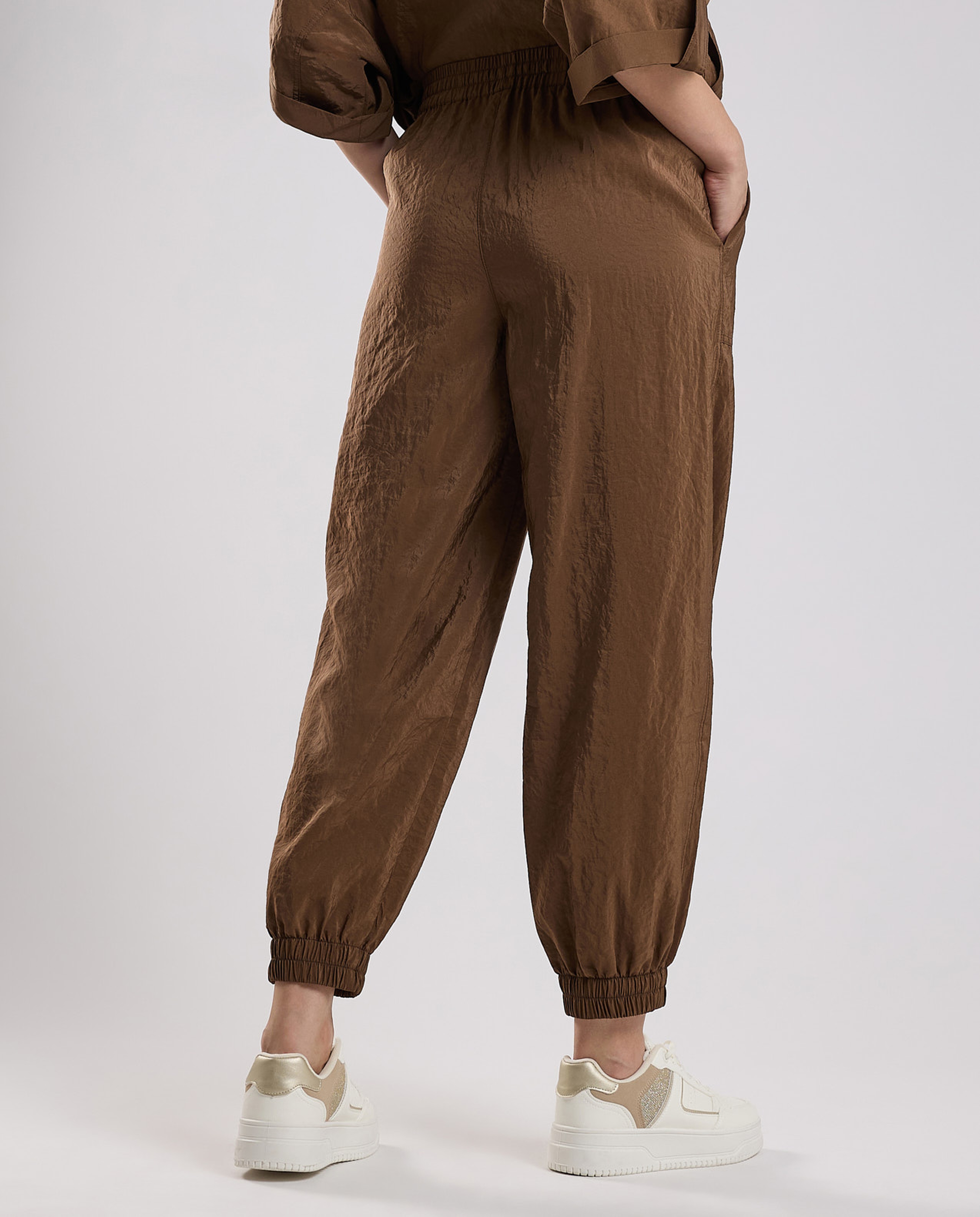 Solid Jogger Pants with Drawstring Waist