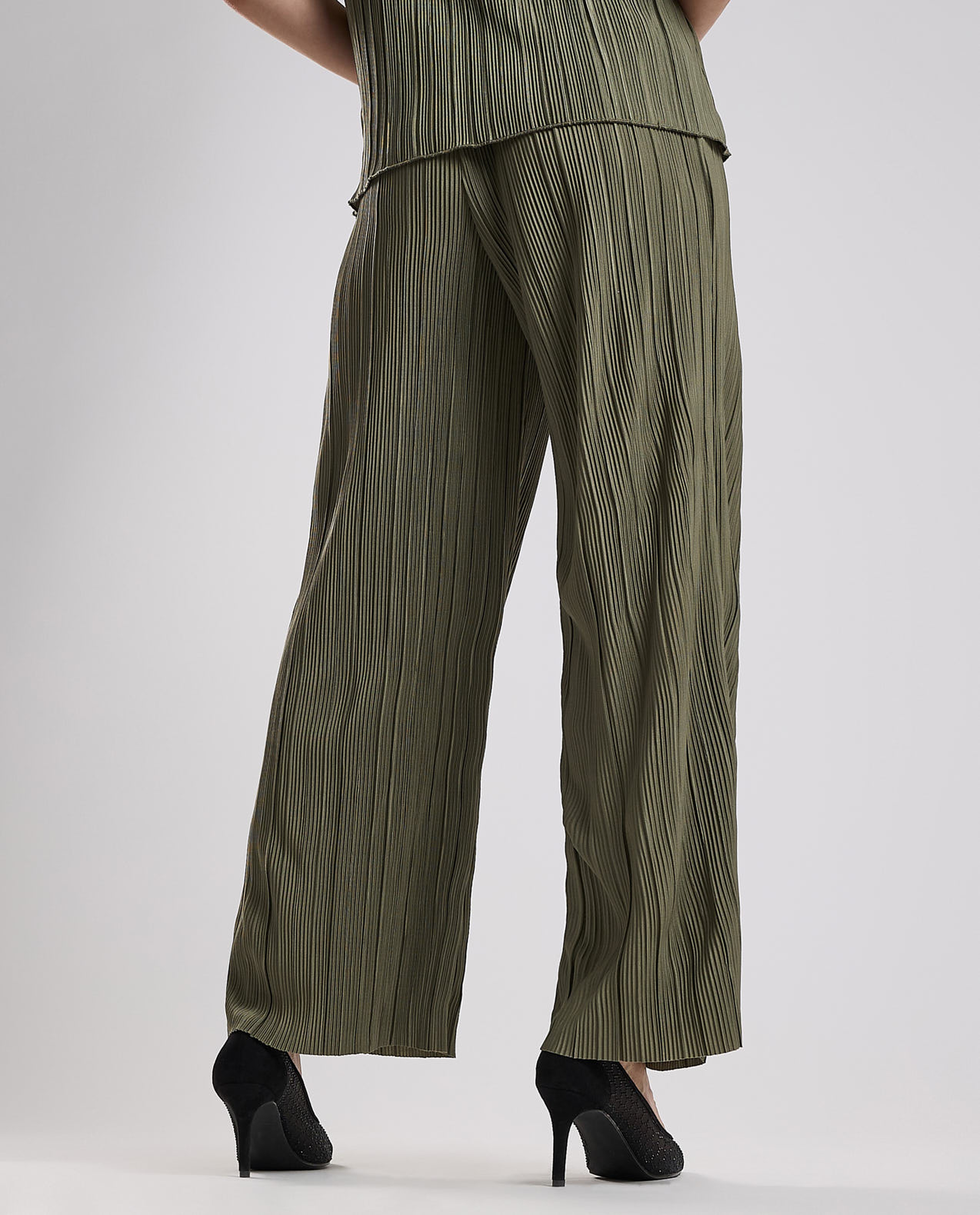 Pleated Trousers with Drawstring Waist