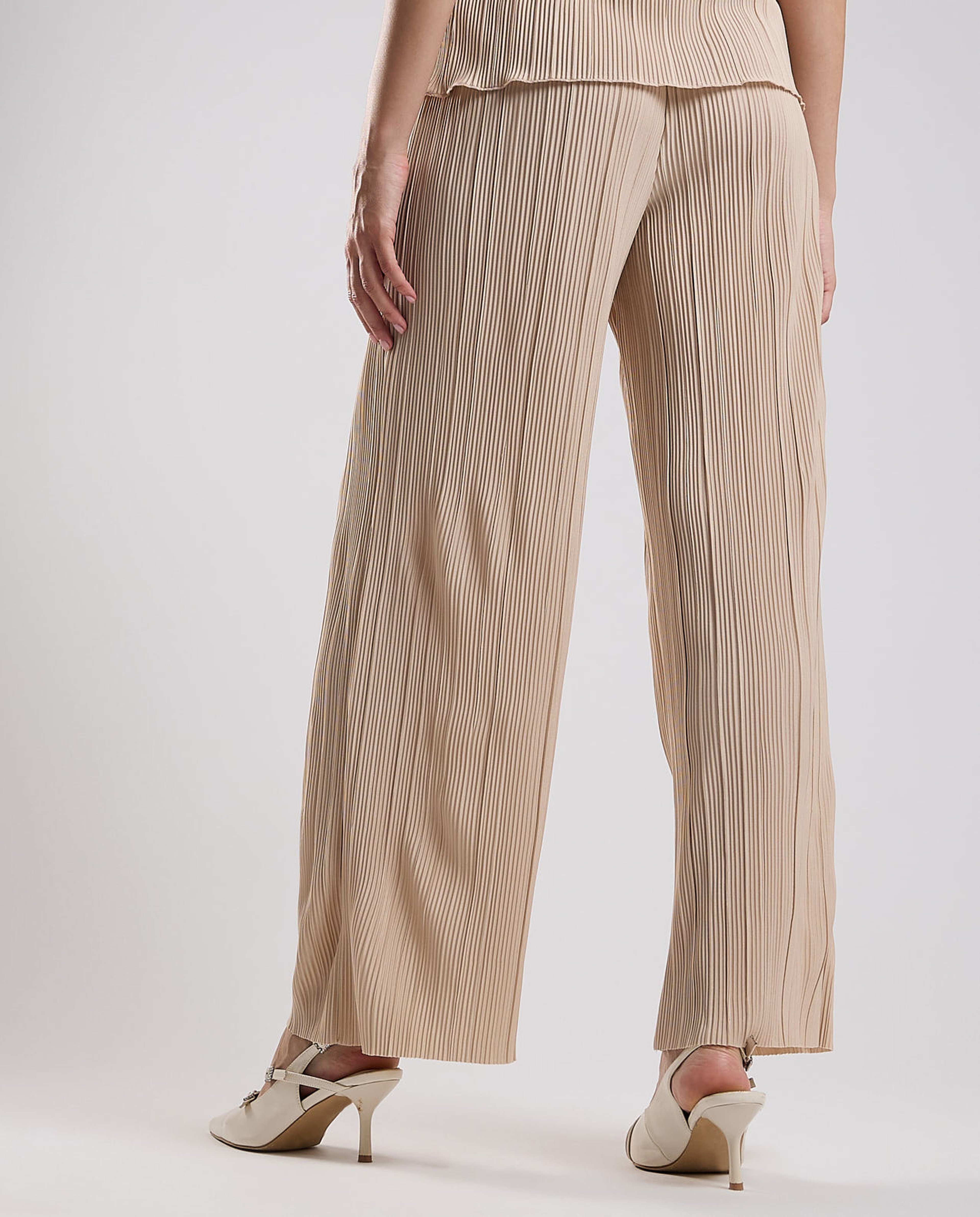 Pleated Trousers with Drawstring Waist