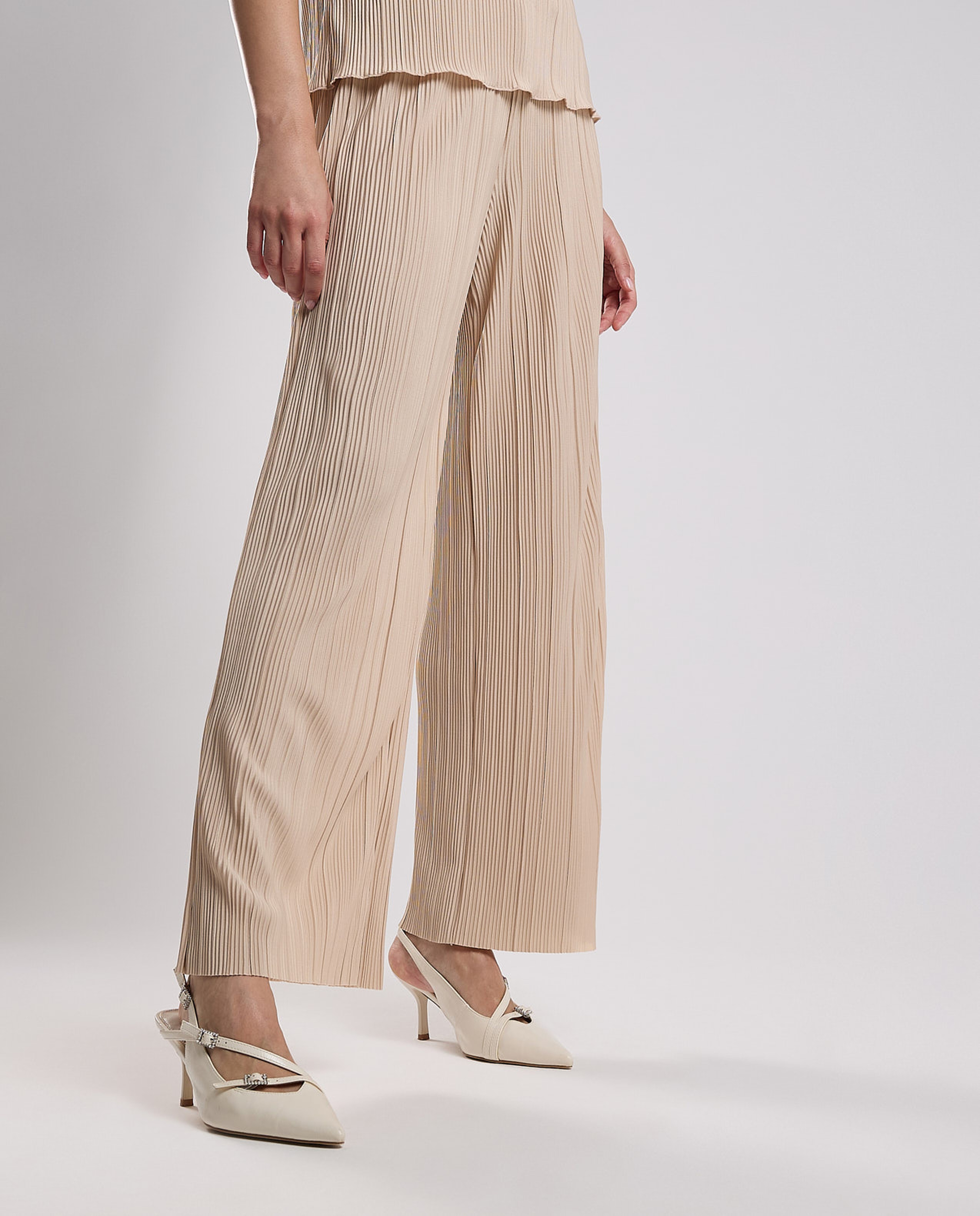 Pleated Trousers with Drawstring Waist