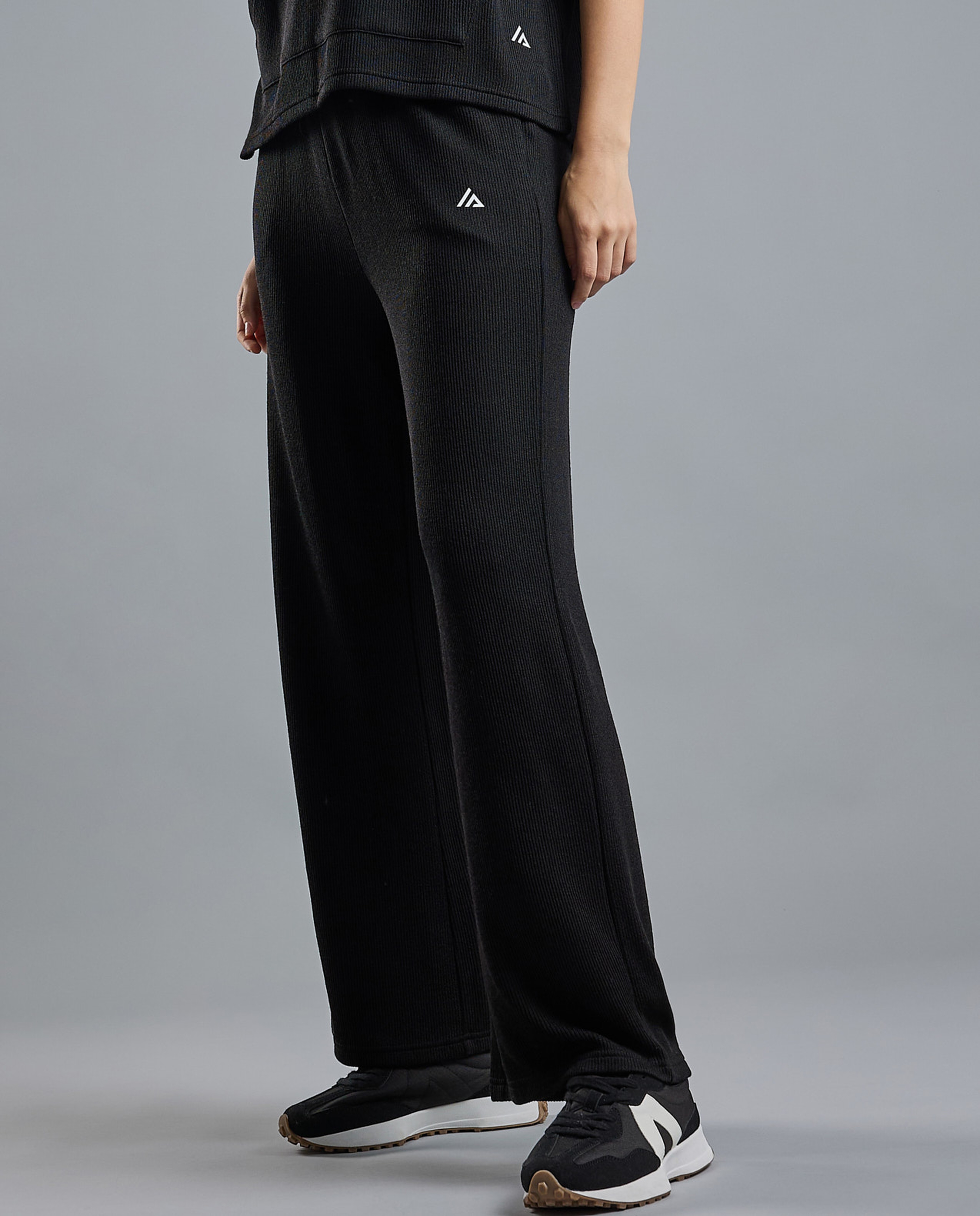 Textured Track Pants with Drawstring Waist