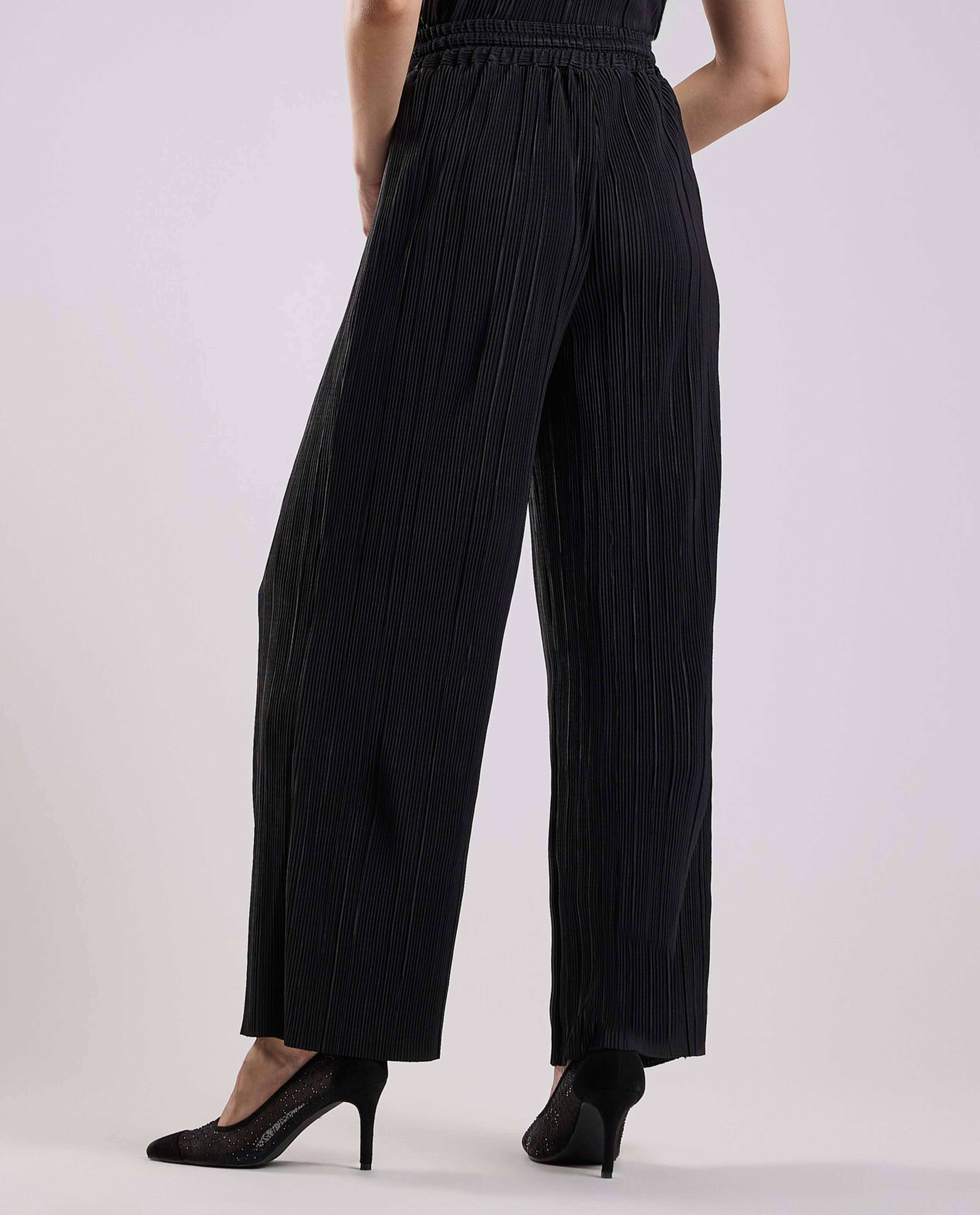 Pleated Trousers with Drawstring Waist