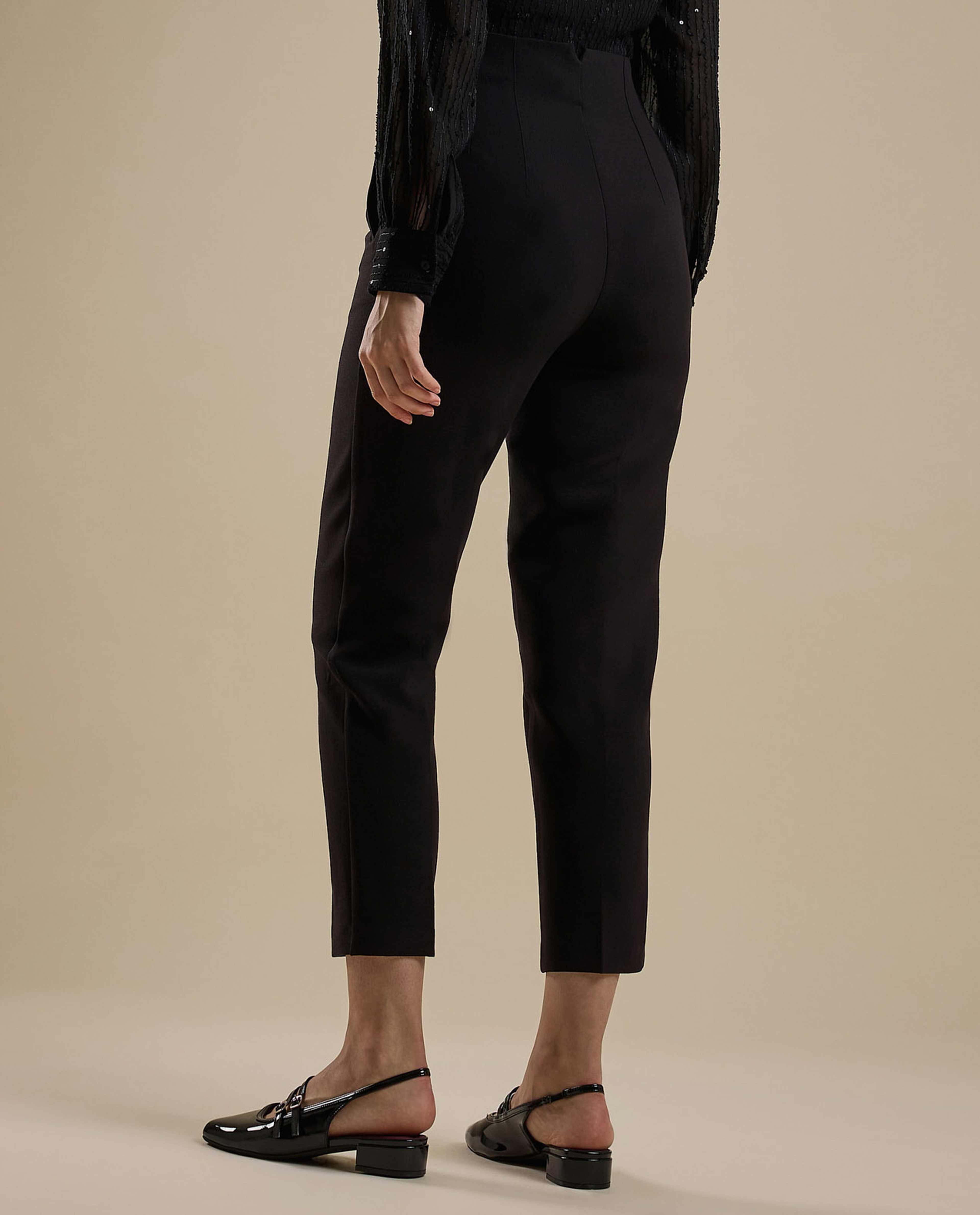 Solid Slim Fit Trousers with Button Closure