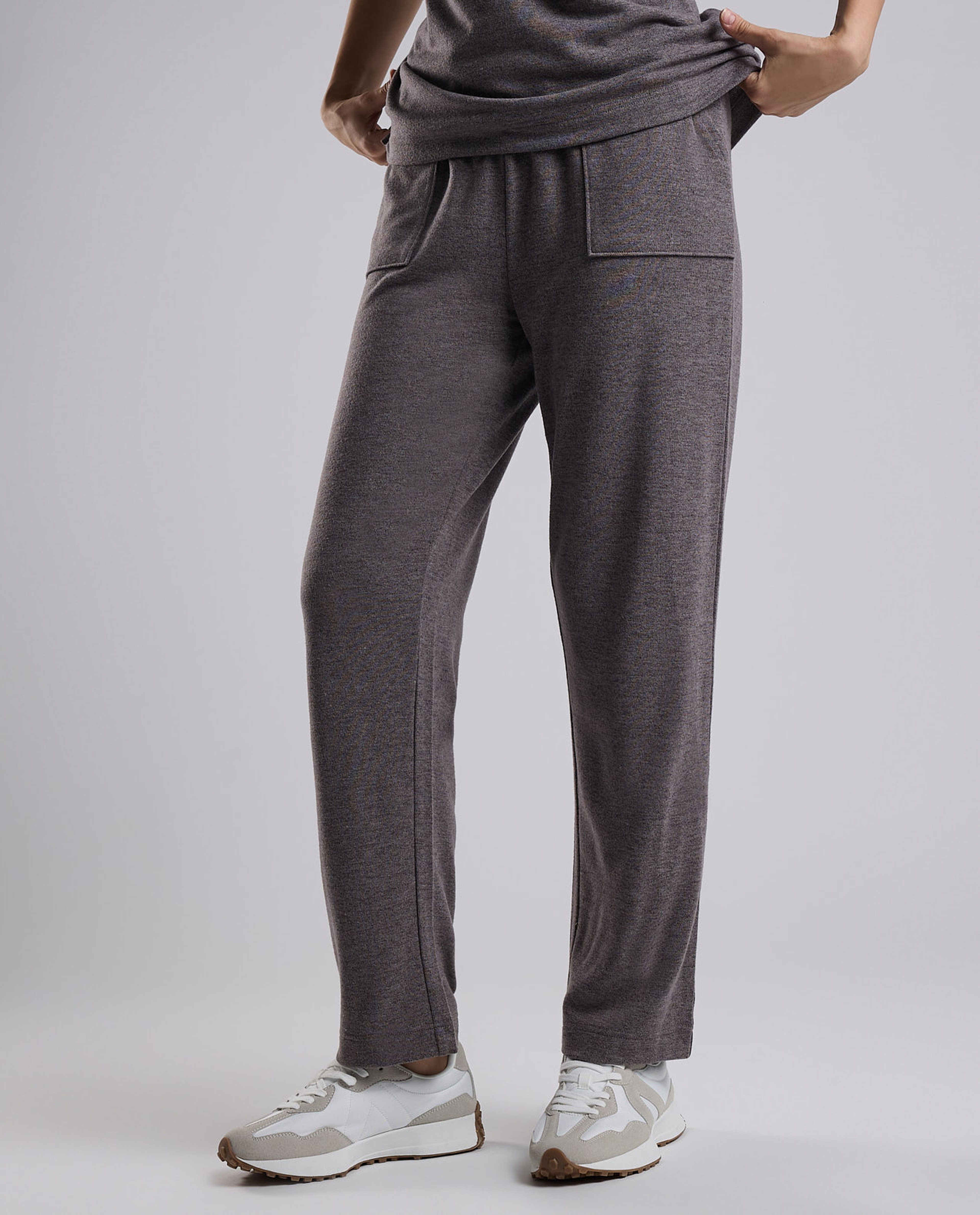 Ribbed Lounge Pants with Drawstring Waist