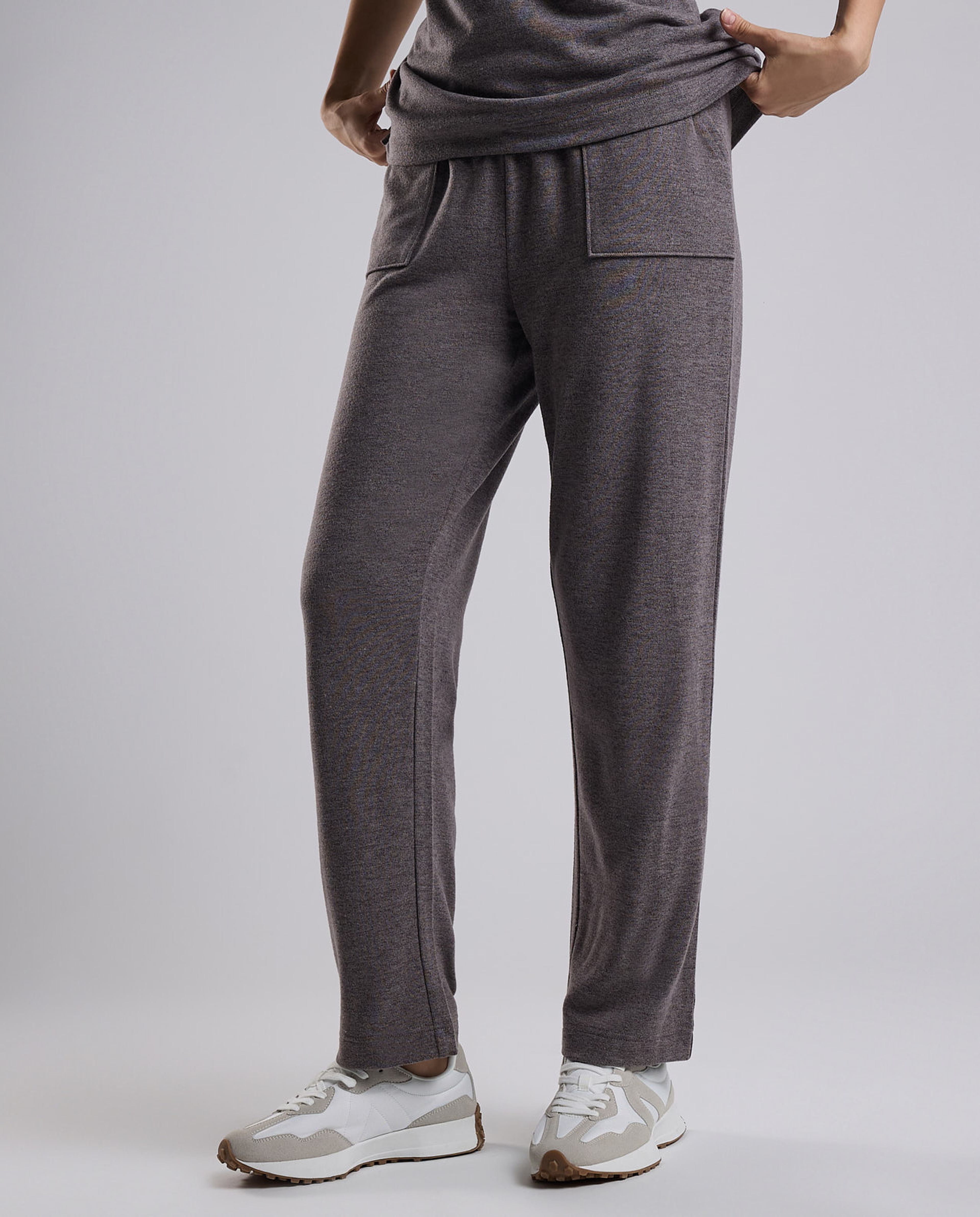 Ribbed Lounge Pants with Drawstring Waist