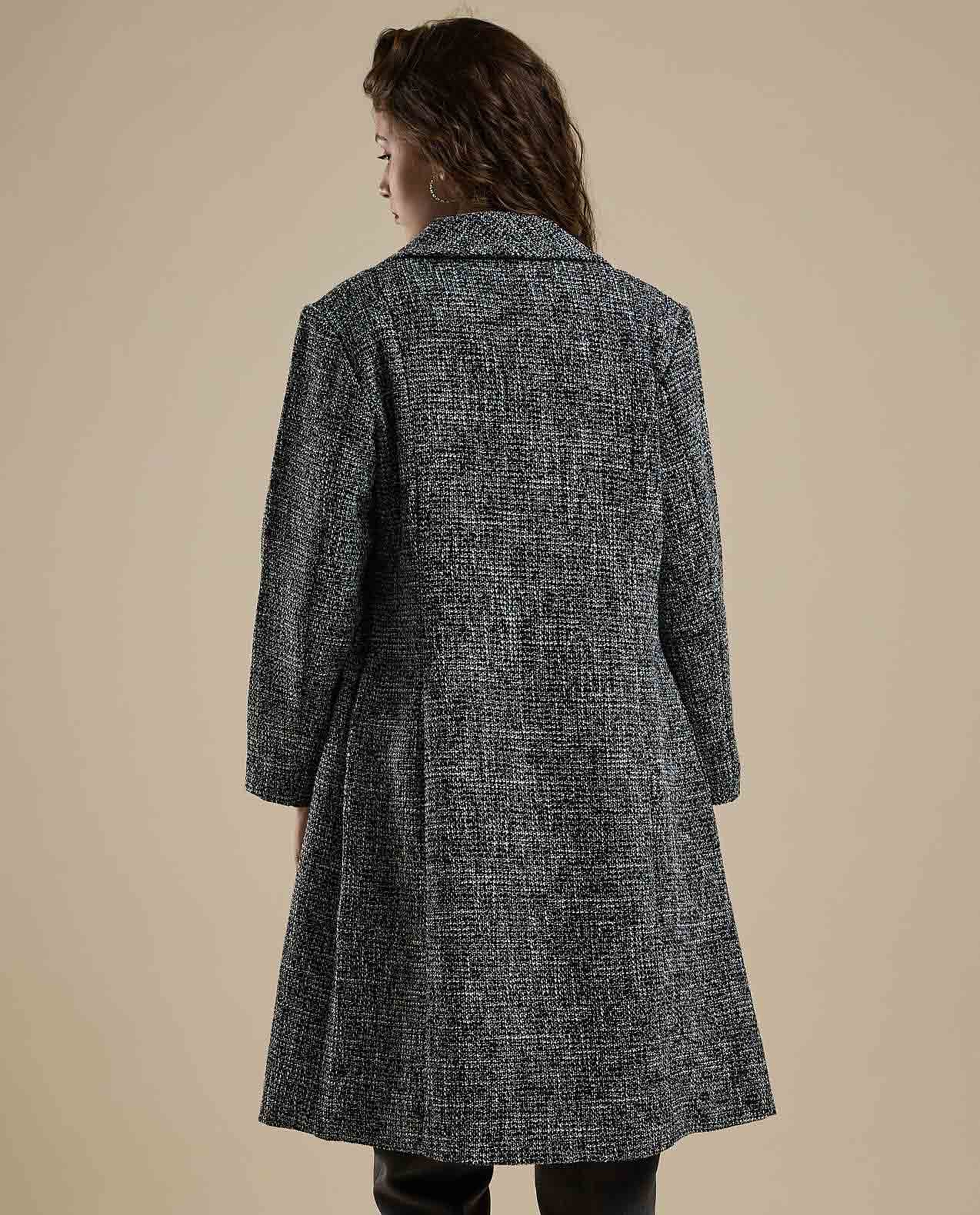 Textured Overcoat with Button Closure