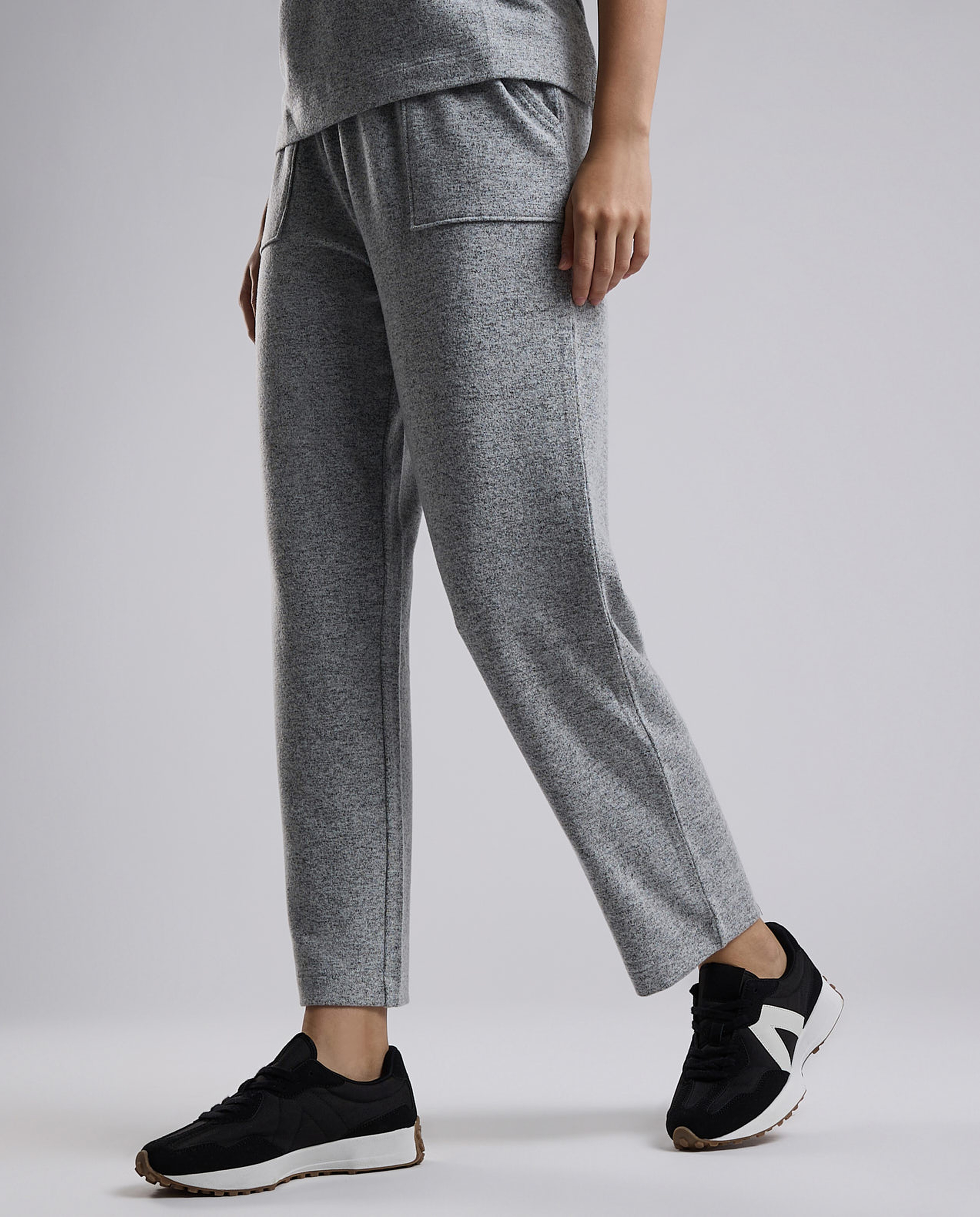 Ribbed Lounge Pants with Drawstring Waist