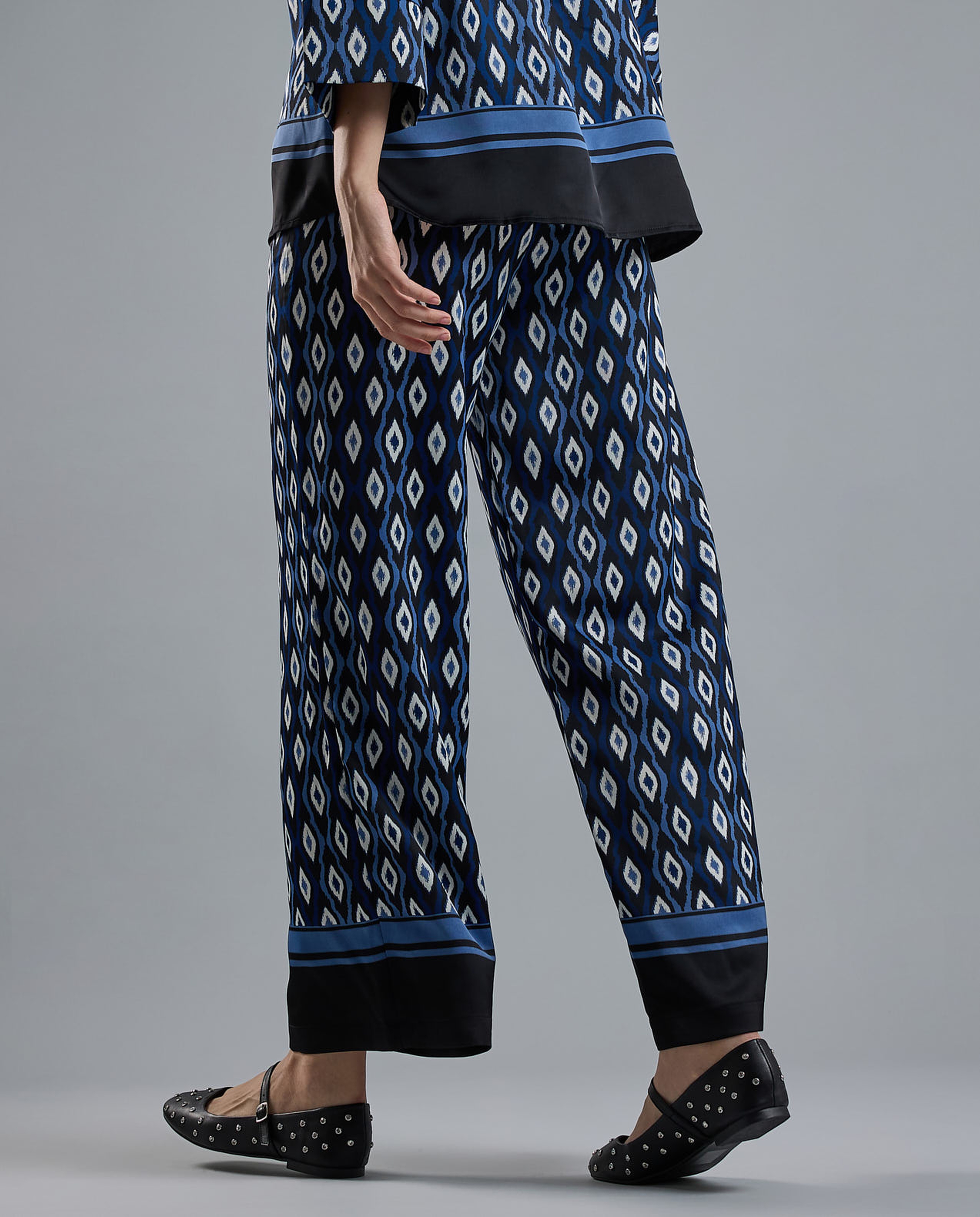 Printed Wide Leg Pants with Drawstring Waist