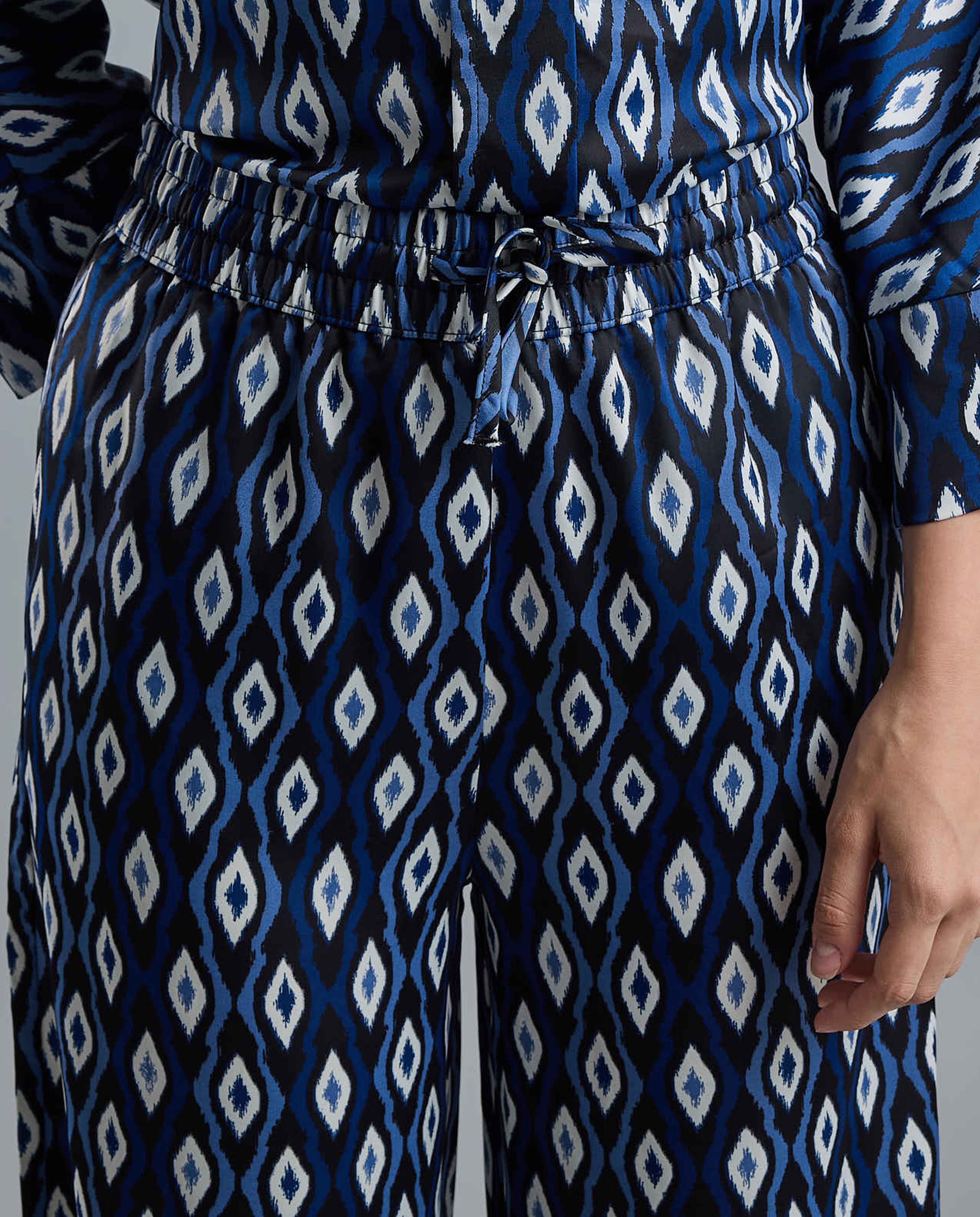 Printed Wide Leg Pants with Drawstring Waist