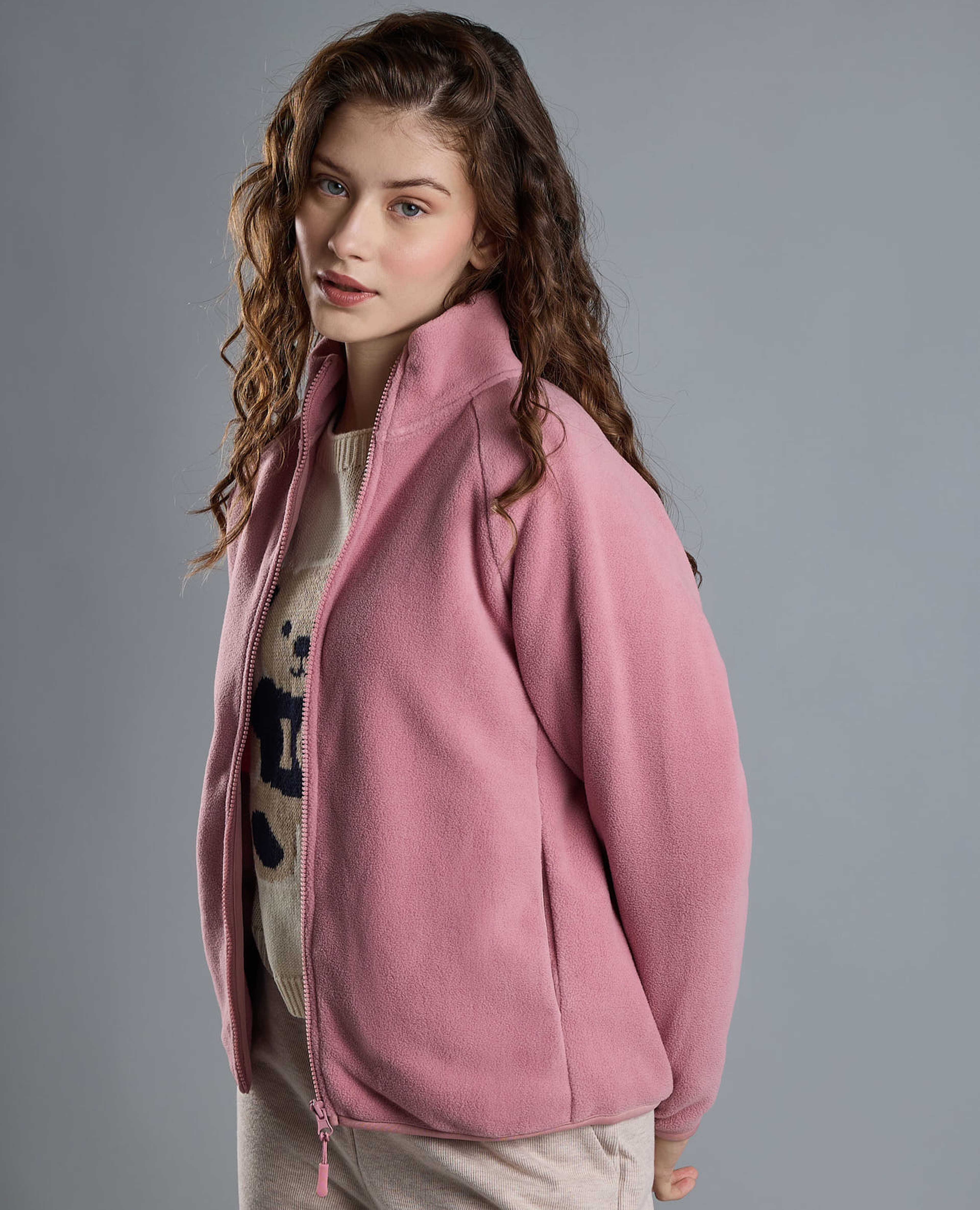 Sherpa Jacket with Zipper Closure