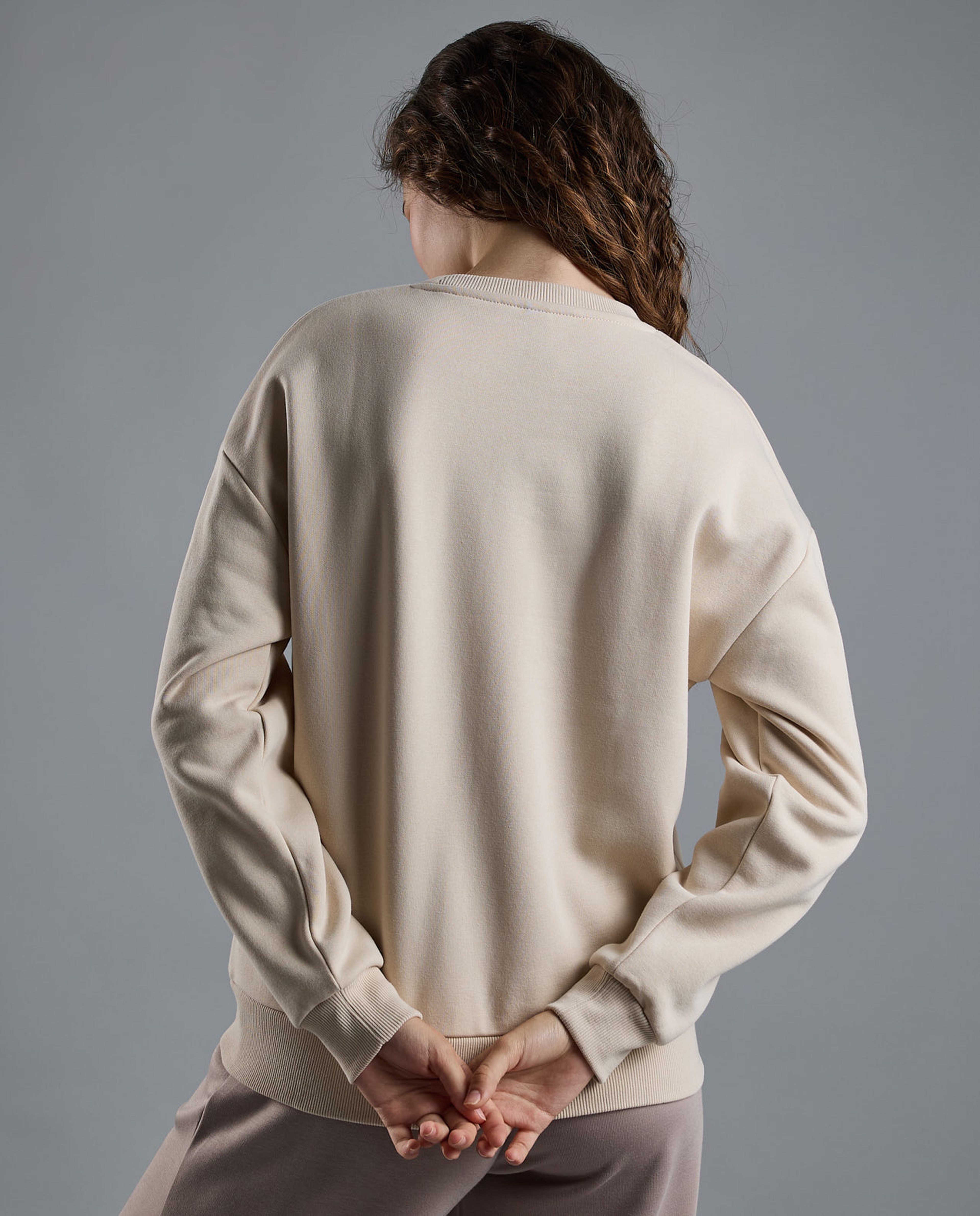 Printed Sweatshirt with Crew Neck and Long Sleeves