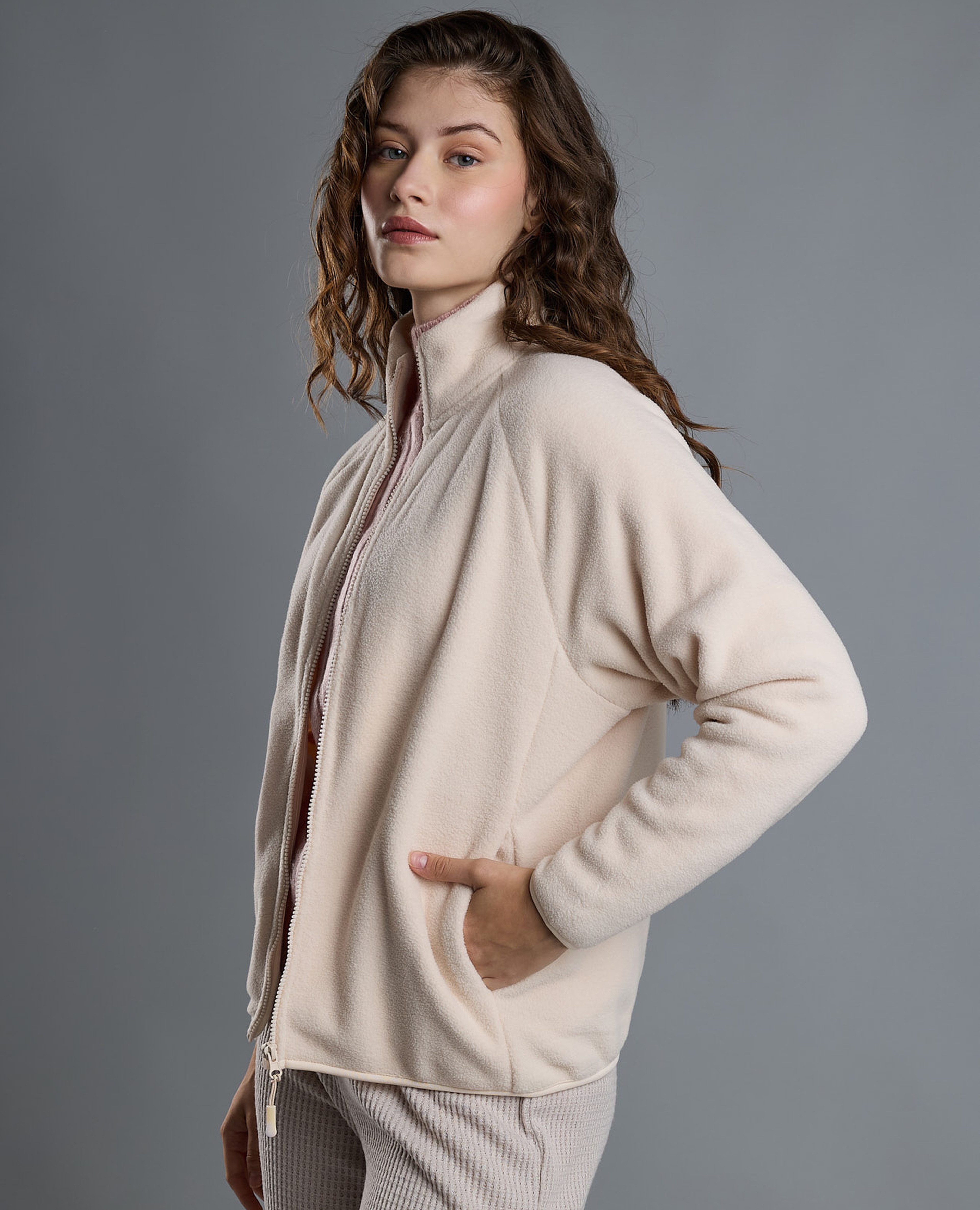 Sherpa Jacket with Zipper Closure