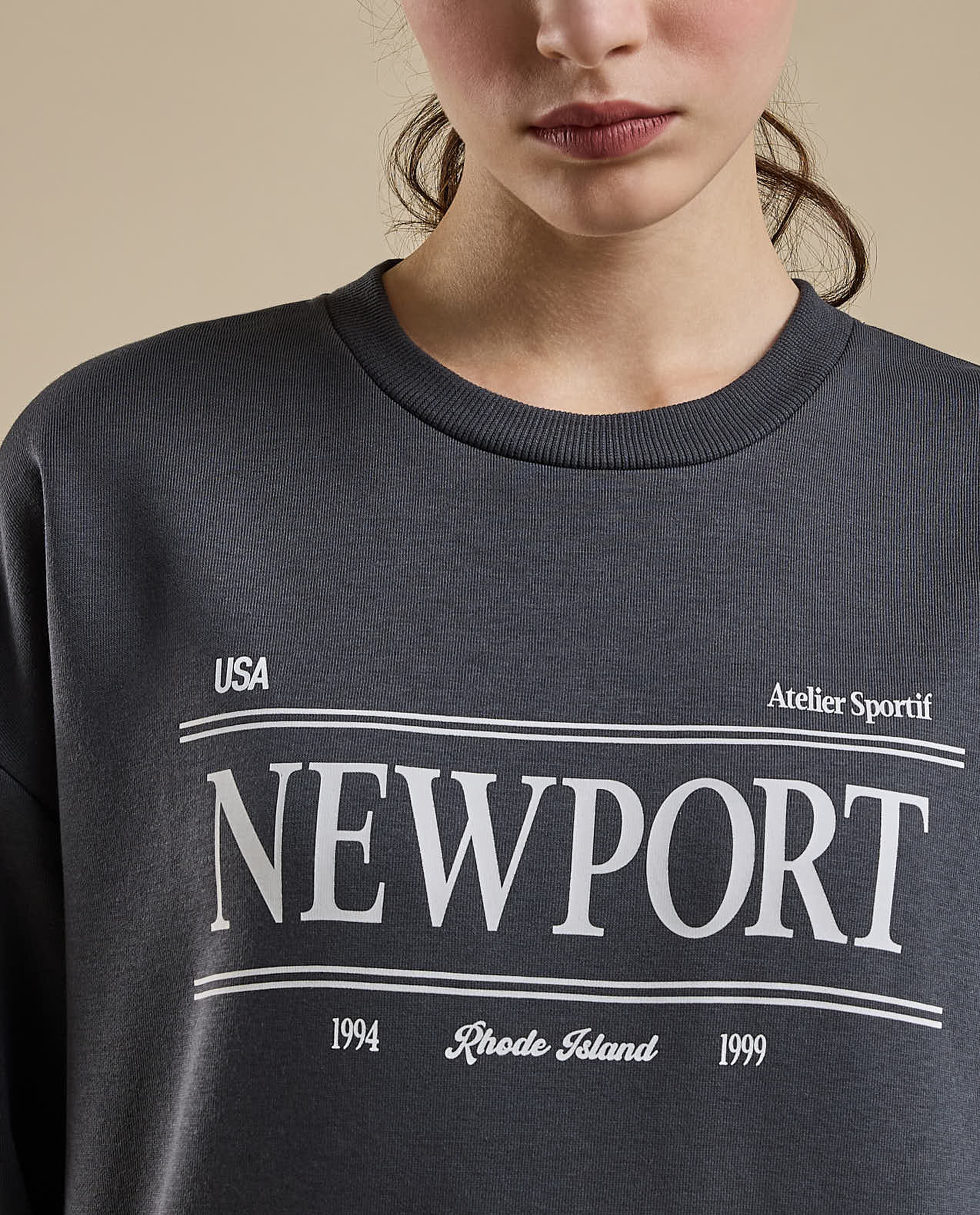 Printed Sweatshirt with Crew Neck and Long Sleeves