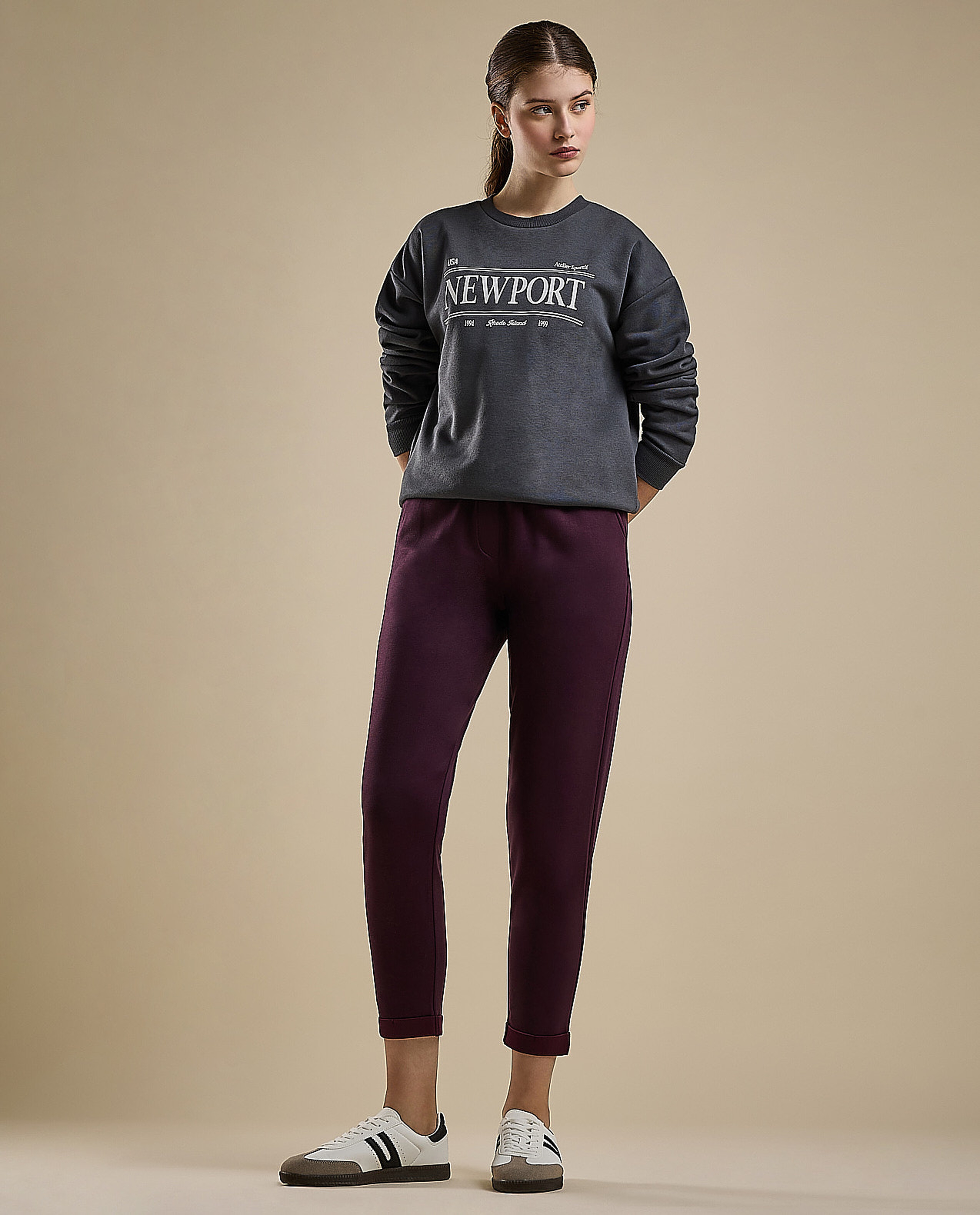 Printed Sweatshirt with Crew Neck and Long Sleeves