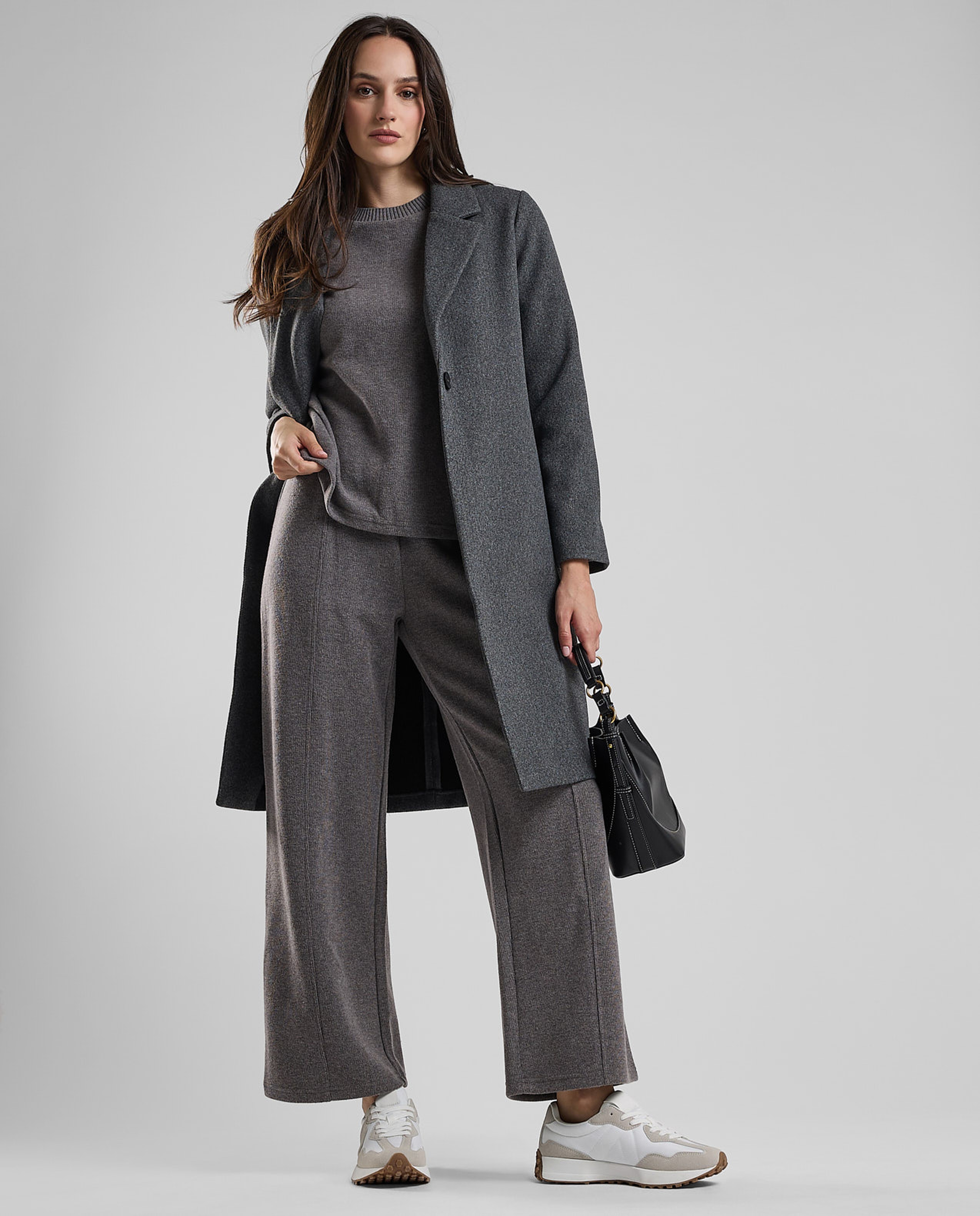 Textured Overcoat with Button Closure