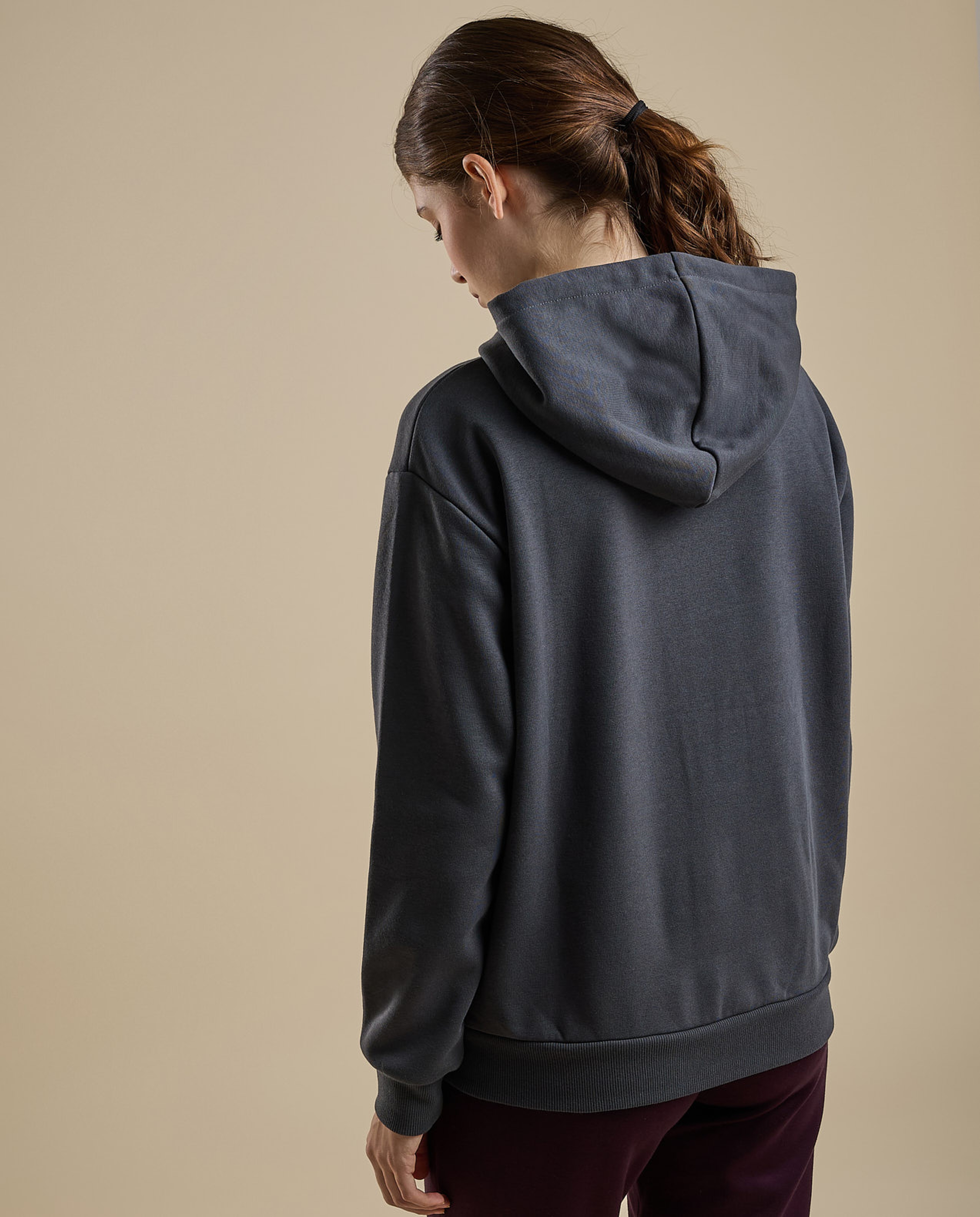 Typography Print Hoodie with Long Sleeves