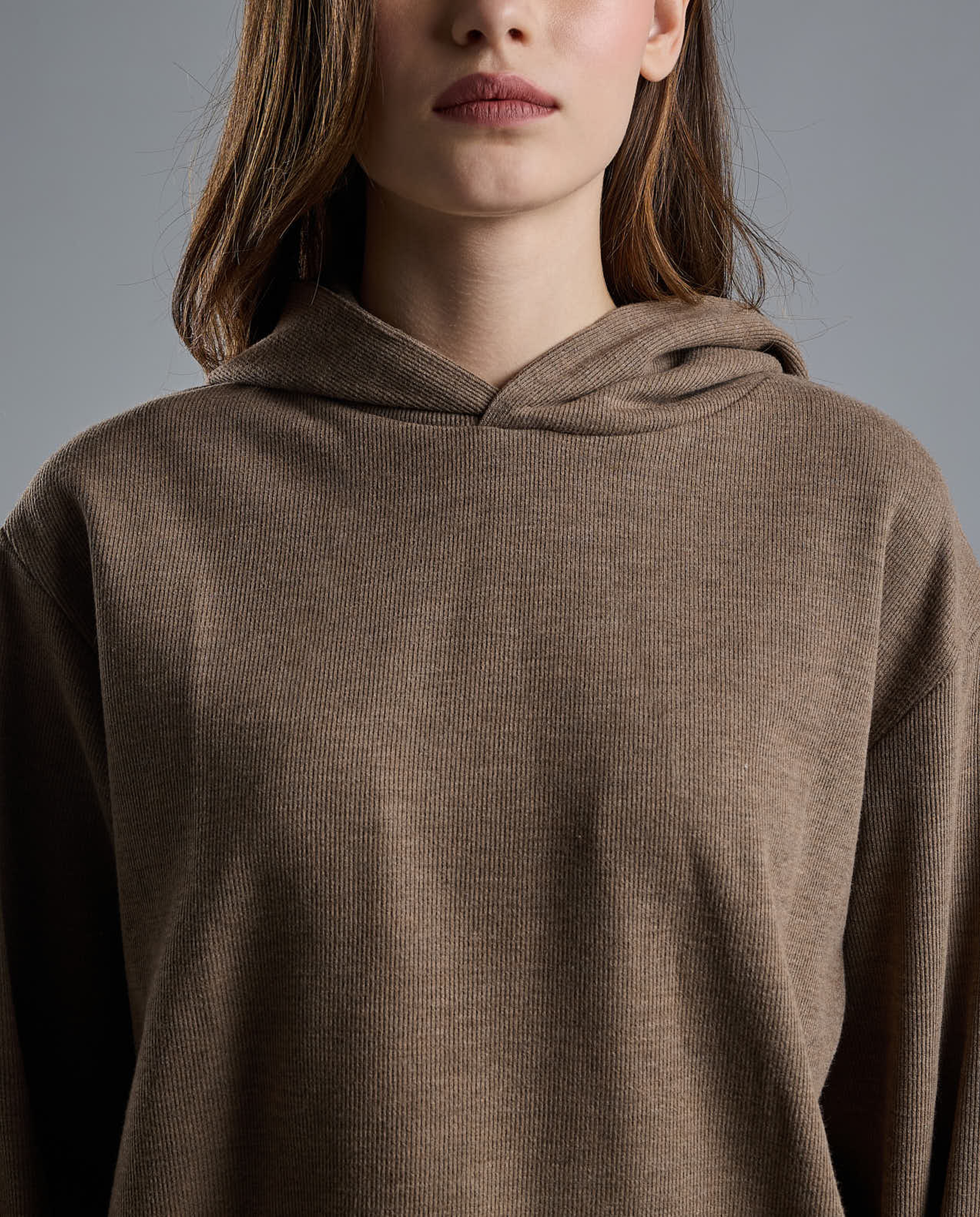 Textured Hoodie with Long Sleeves
