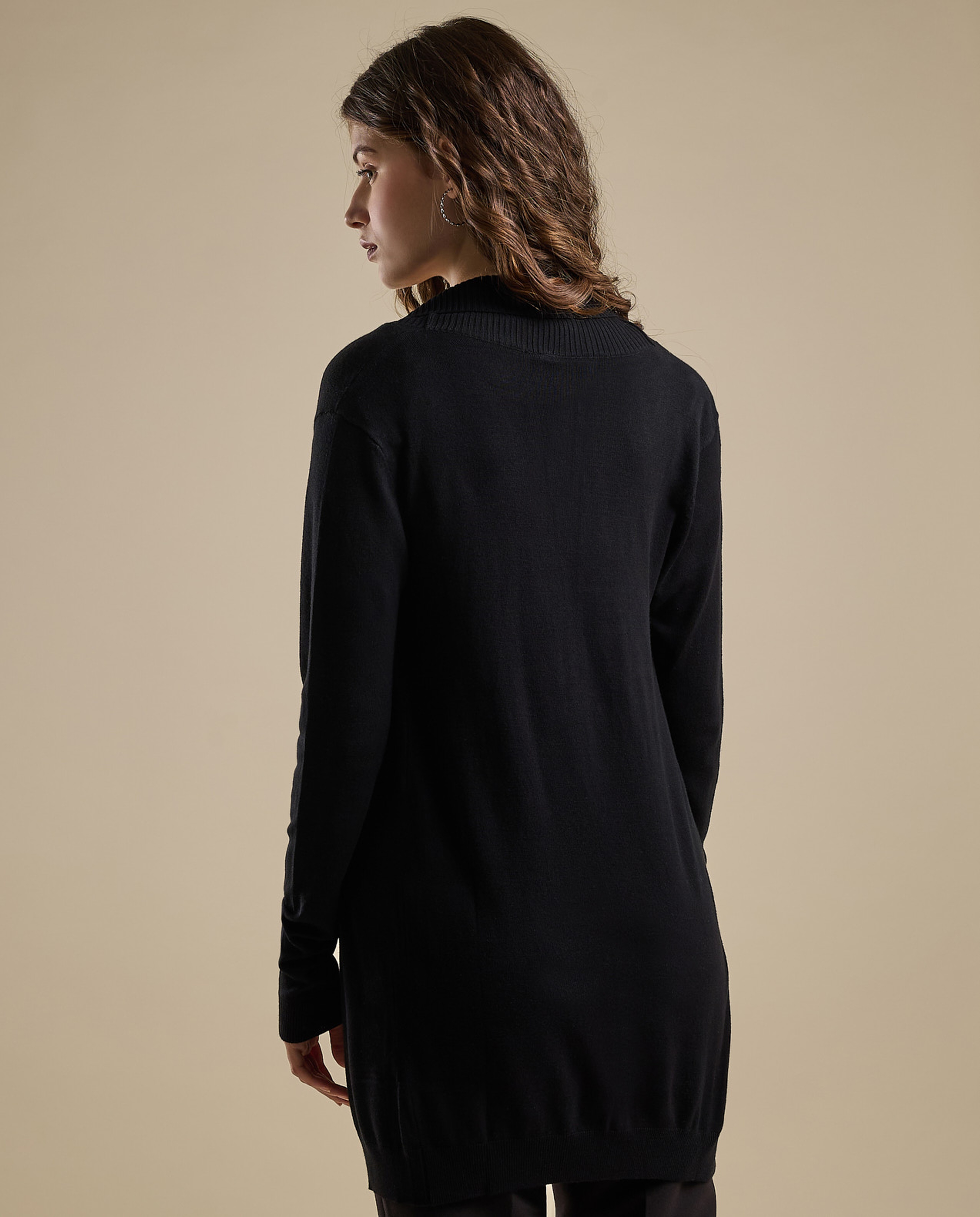 Solid Shrug with Long Sleeves