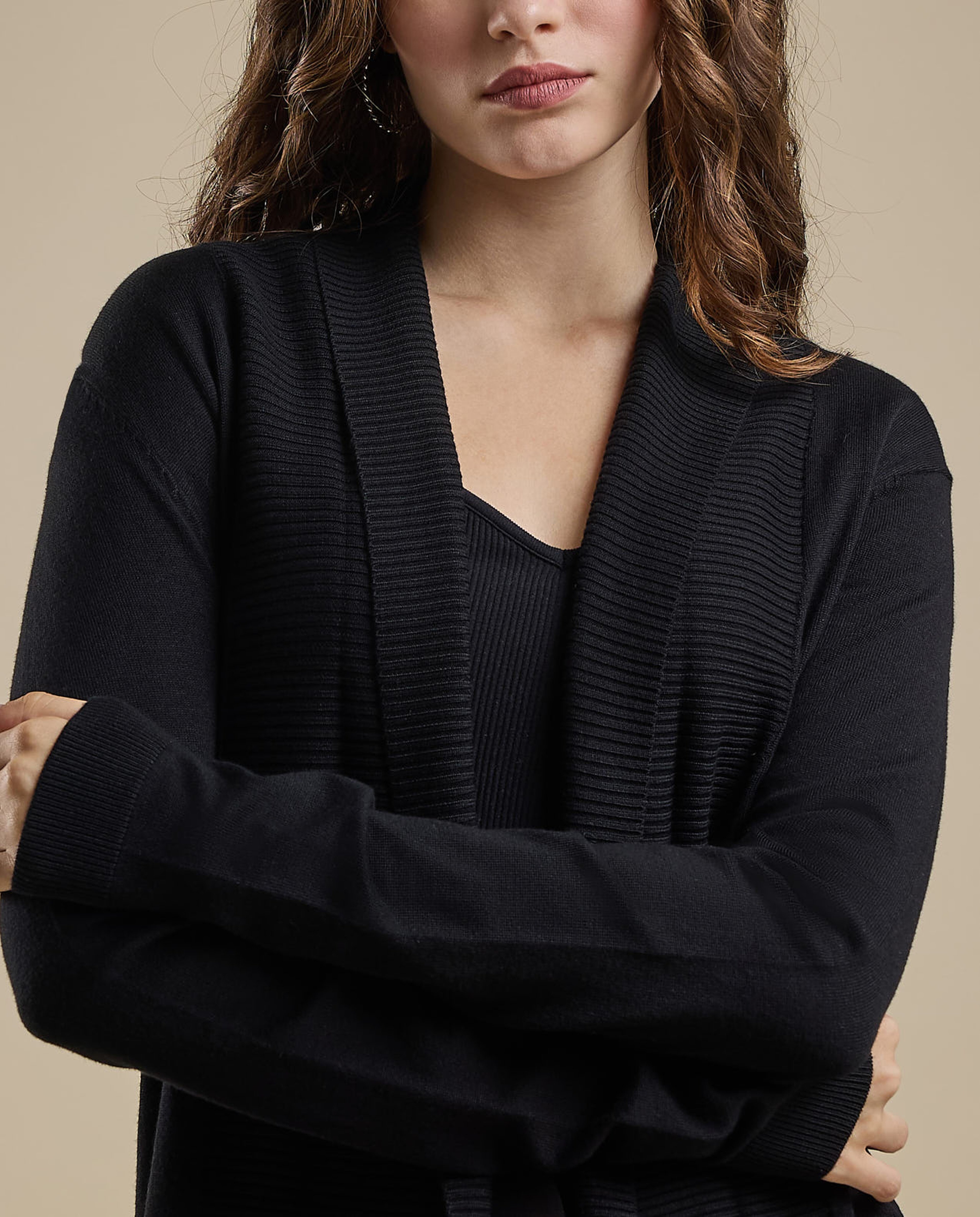 Solid Shrug with Long Sleeves