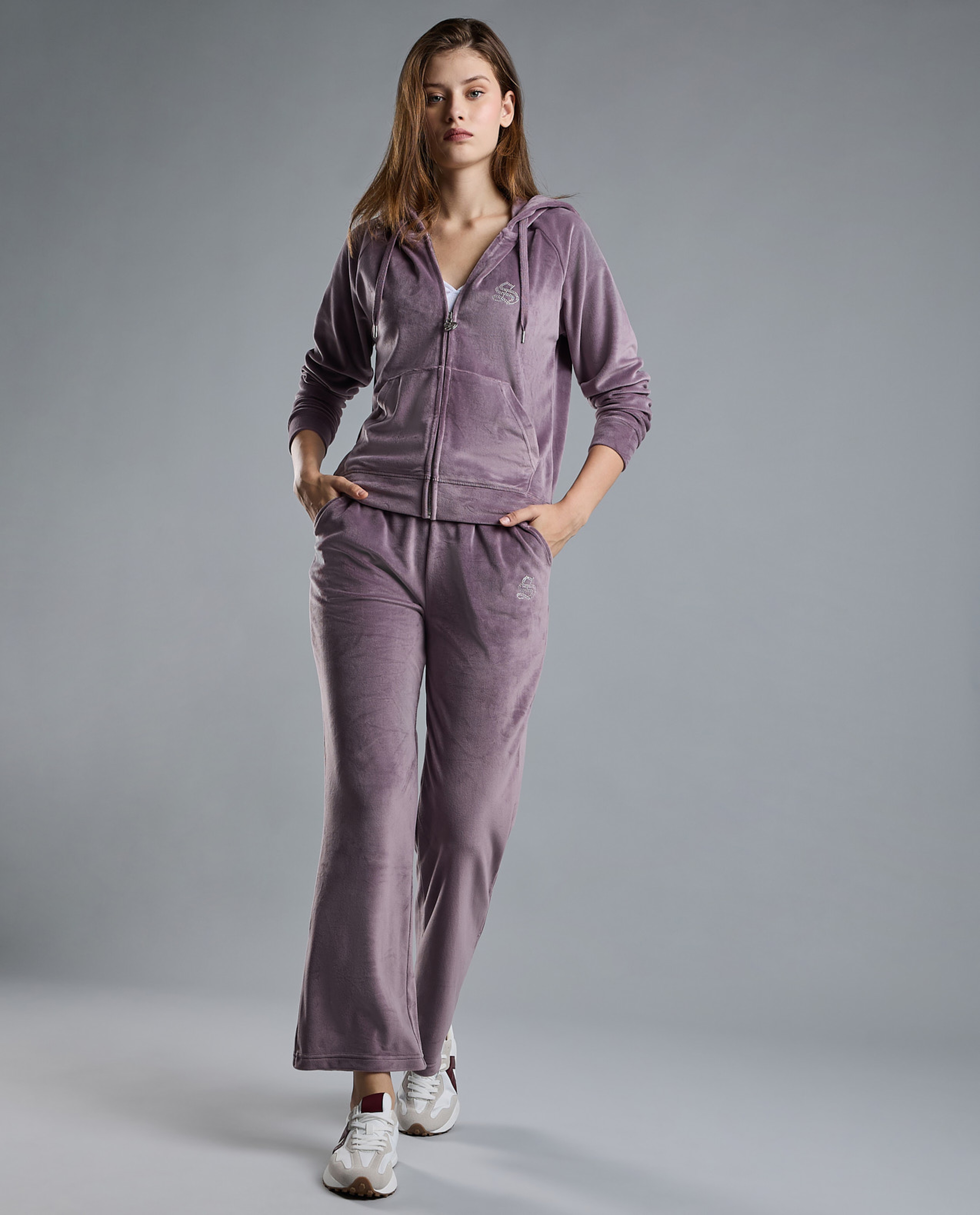 Solid Hooded Jacket with Zipper Closure